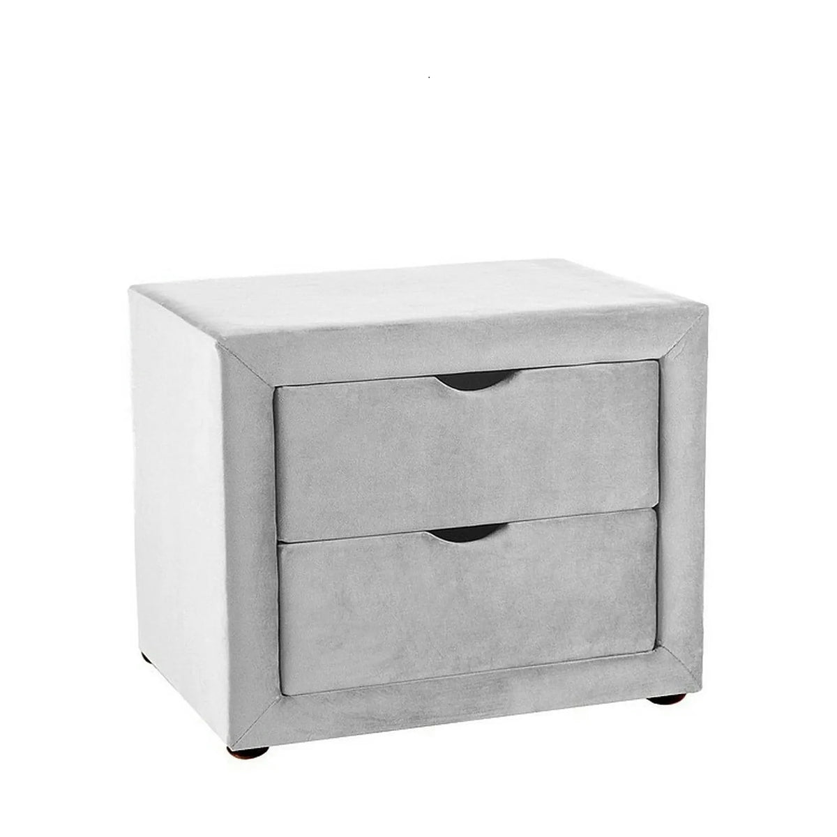 Noptiera ET-002, gri deschis - Bluvel 03, stofa catifelata, 50x35x42 cm