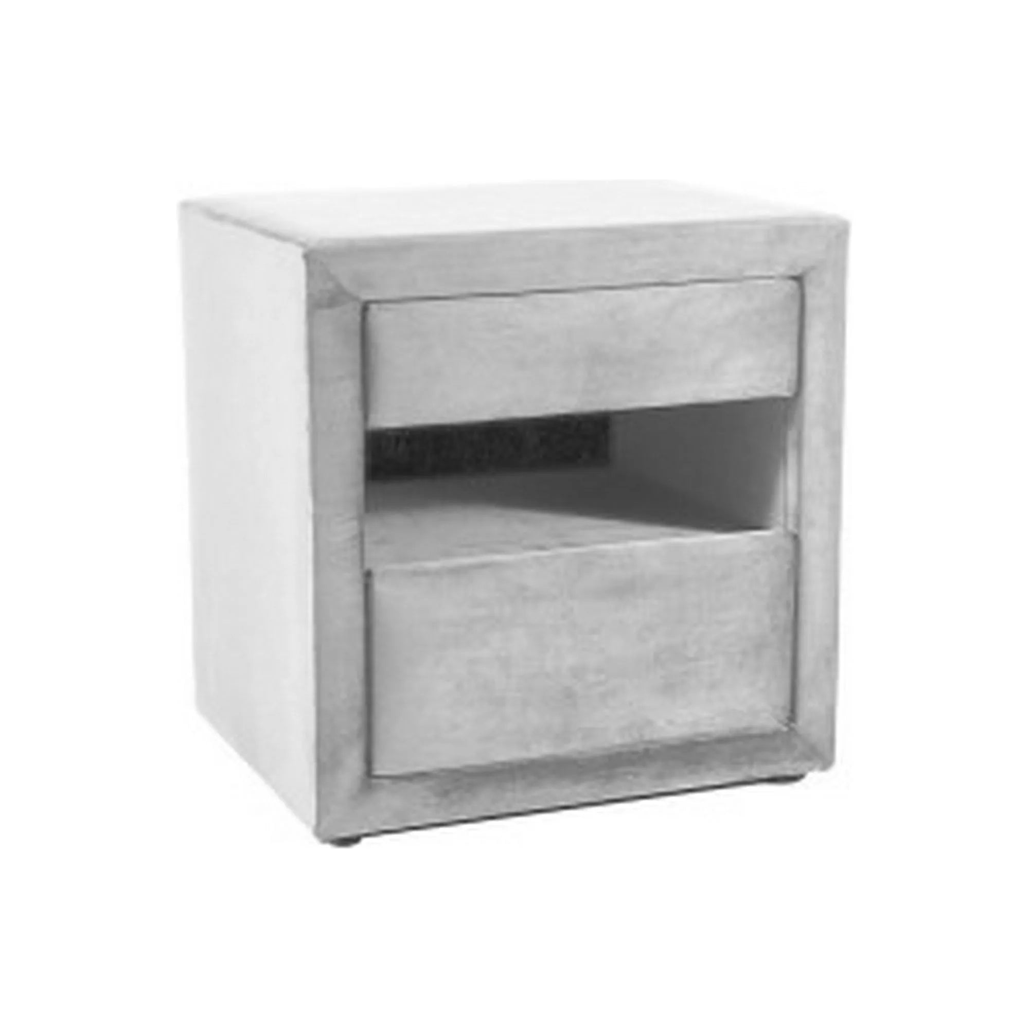 Noptiera ET-003, gri deschis, stofa catifelata, 52x41x54 cm