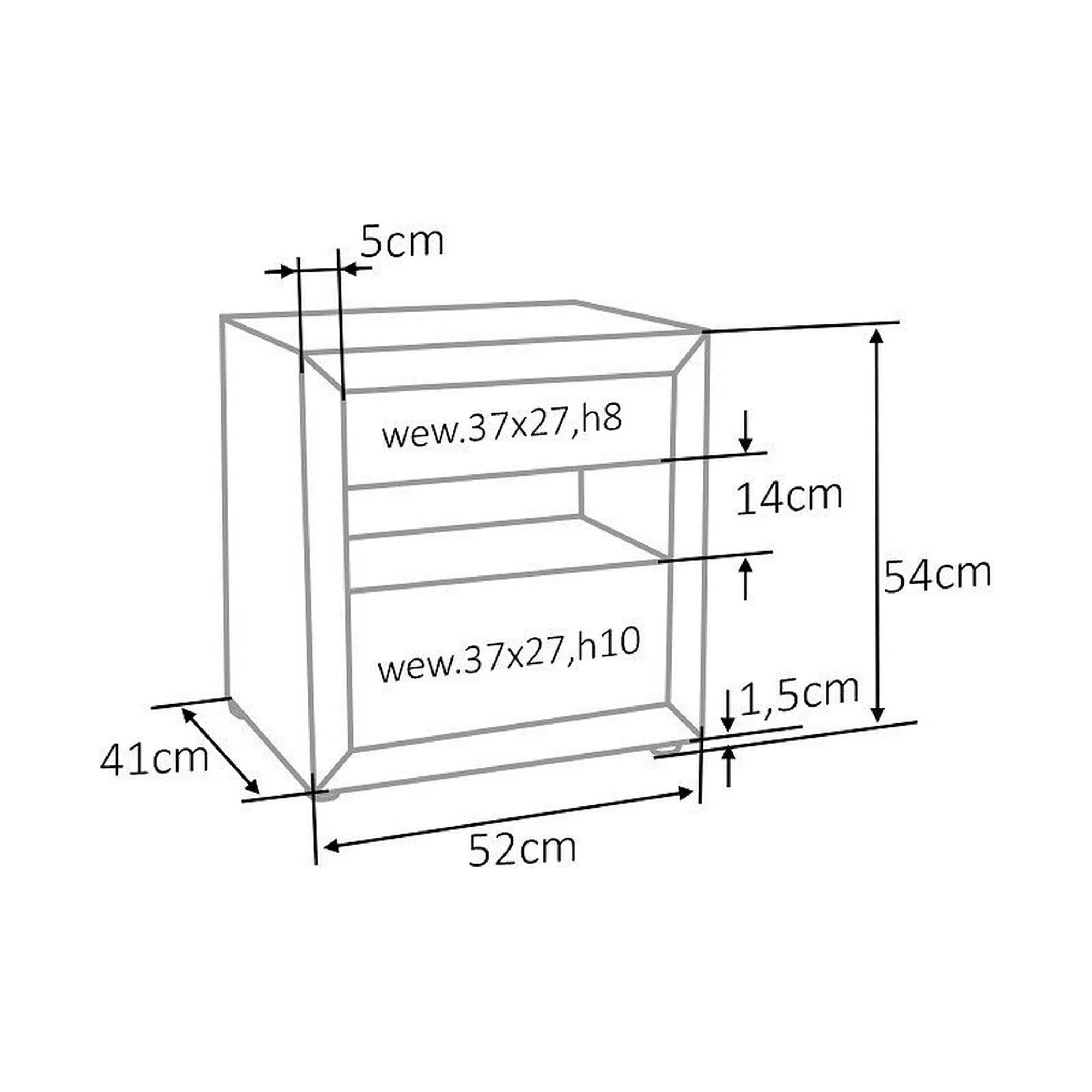 Noptiera ET-003, roz antic, stofa catifelata, 52x41x54 cm