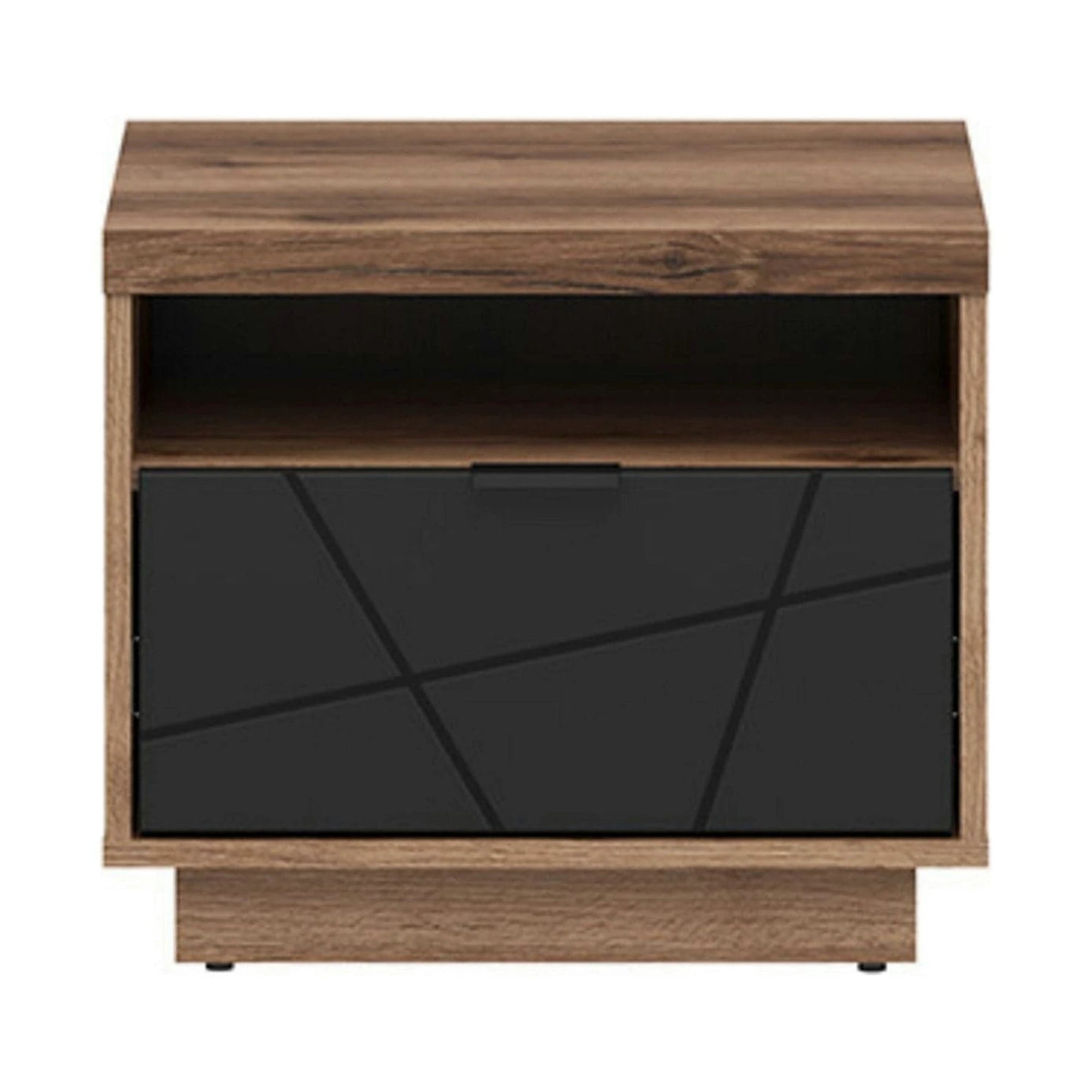 Noptiera FORN, nuc/negru , PAL melaminat, 50x43x43 cm