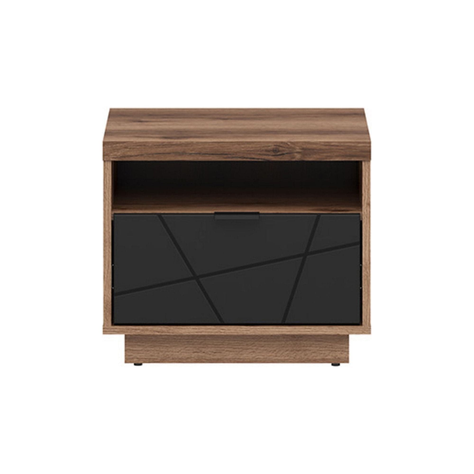 Noptiera FORN, nuc/negru , PAL melaminat, 50x43x43 cm