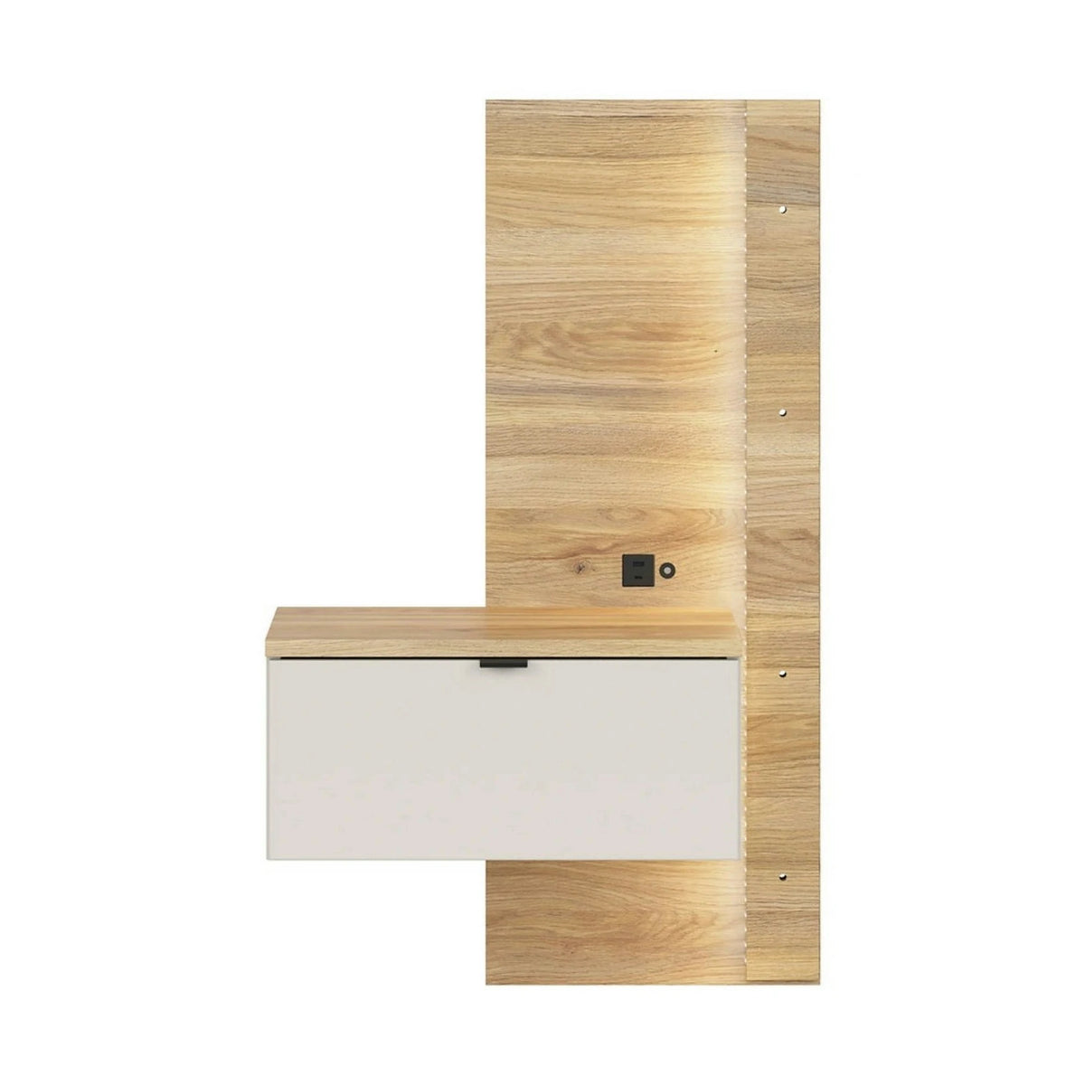 Noptiera GLAMOUR, stejar/casmir, PAL, pe partea stanga, 50x42x98 cm