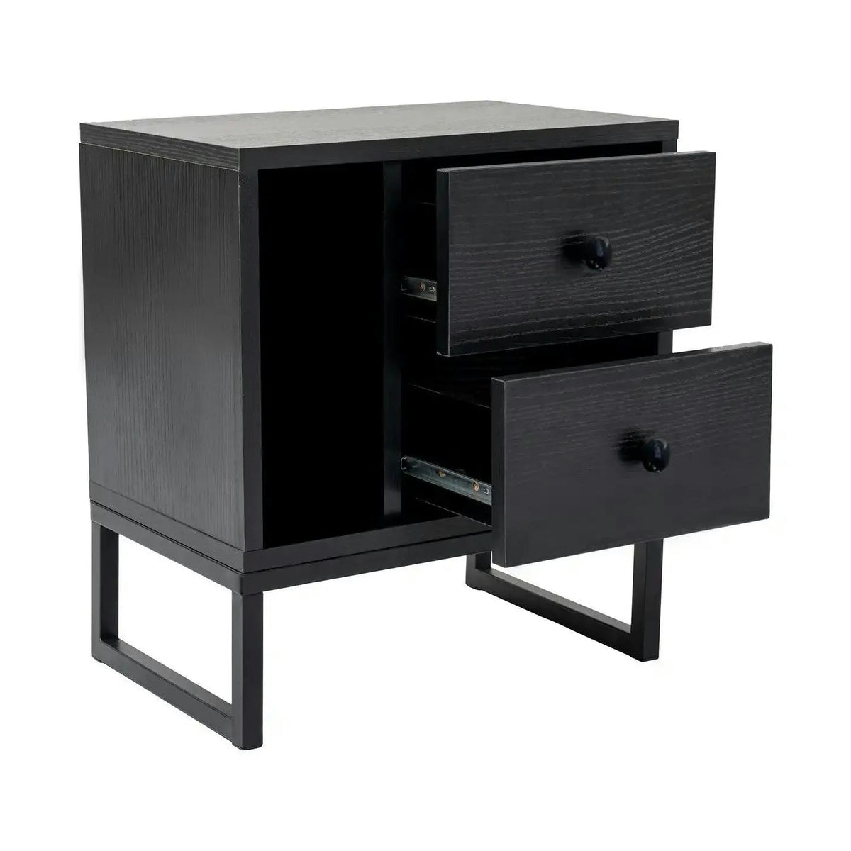 Noptiera GLIMMER, negru, PAL/metal, 46x30x50 cm