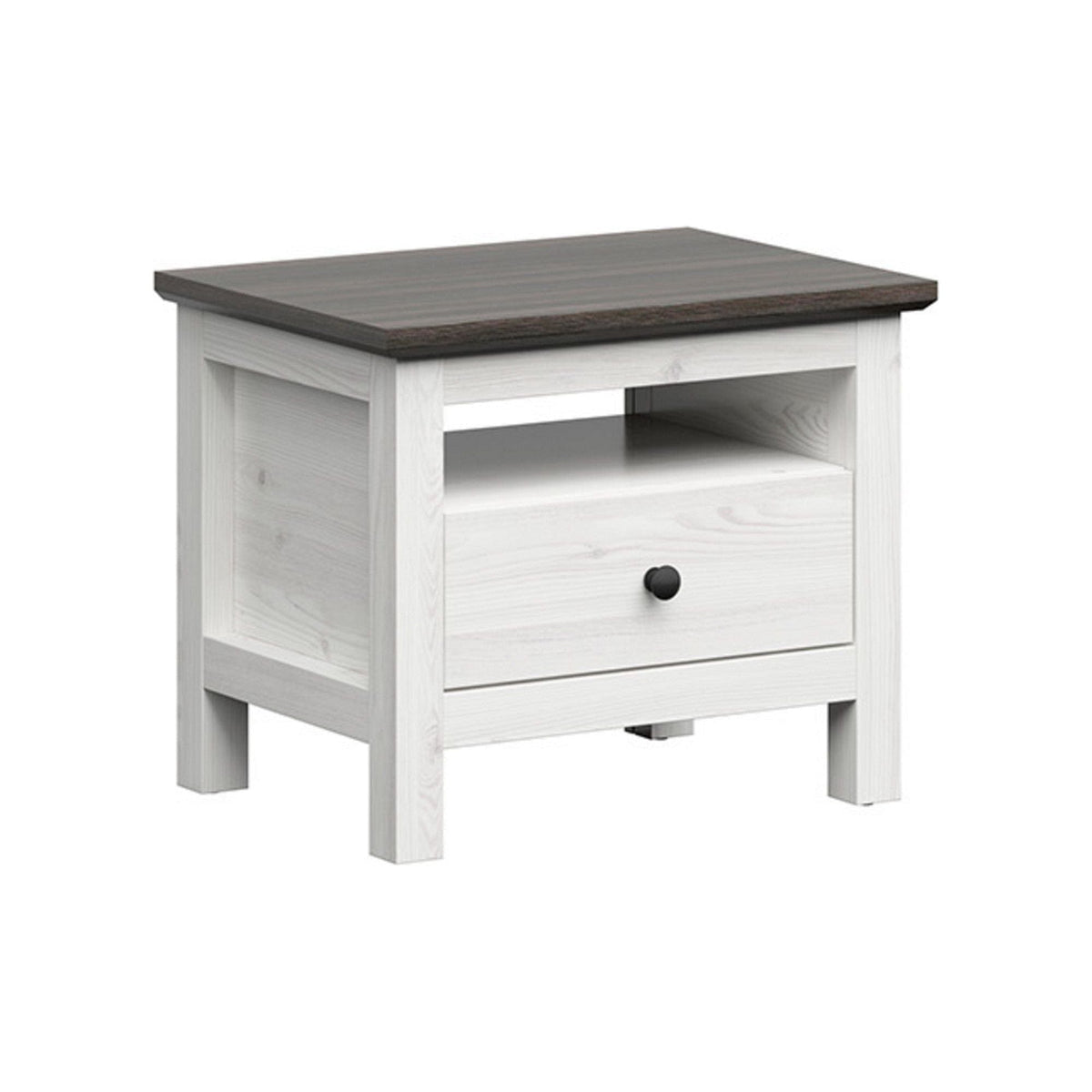 Noptiera HESEN, stejar deschis/wenge, PAL melaminat, 60x44x50 cm