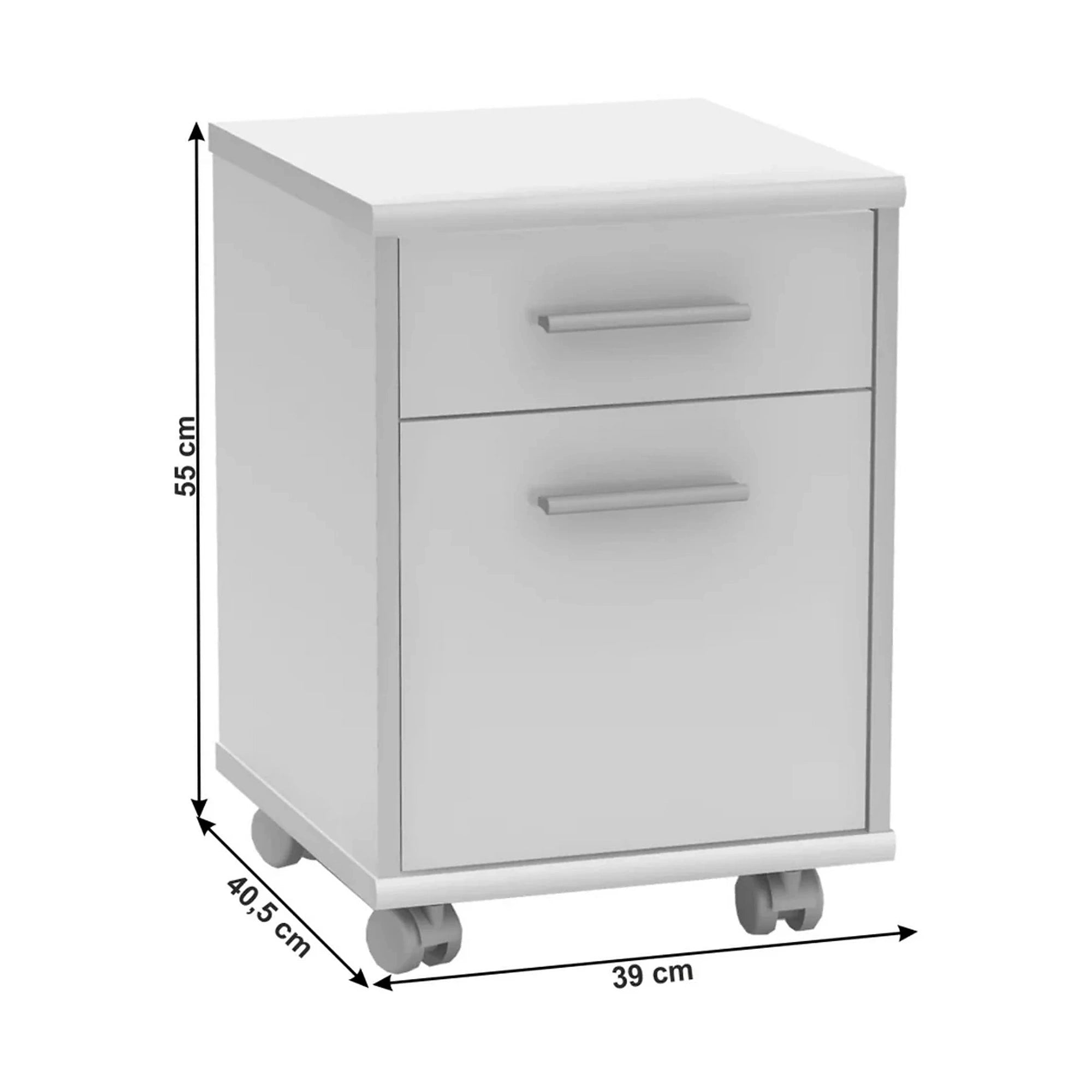 Noptiera JOHAN 2 NEW 07, alb, DTD laminat, 39x41x55 cm