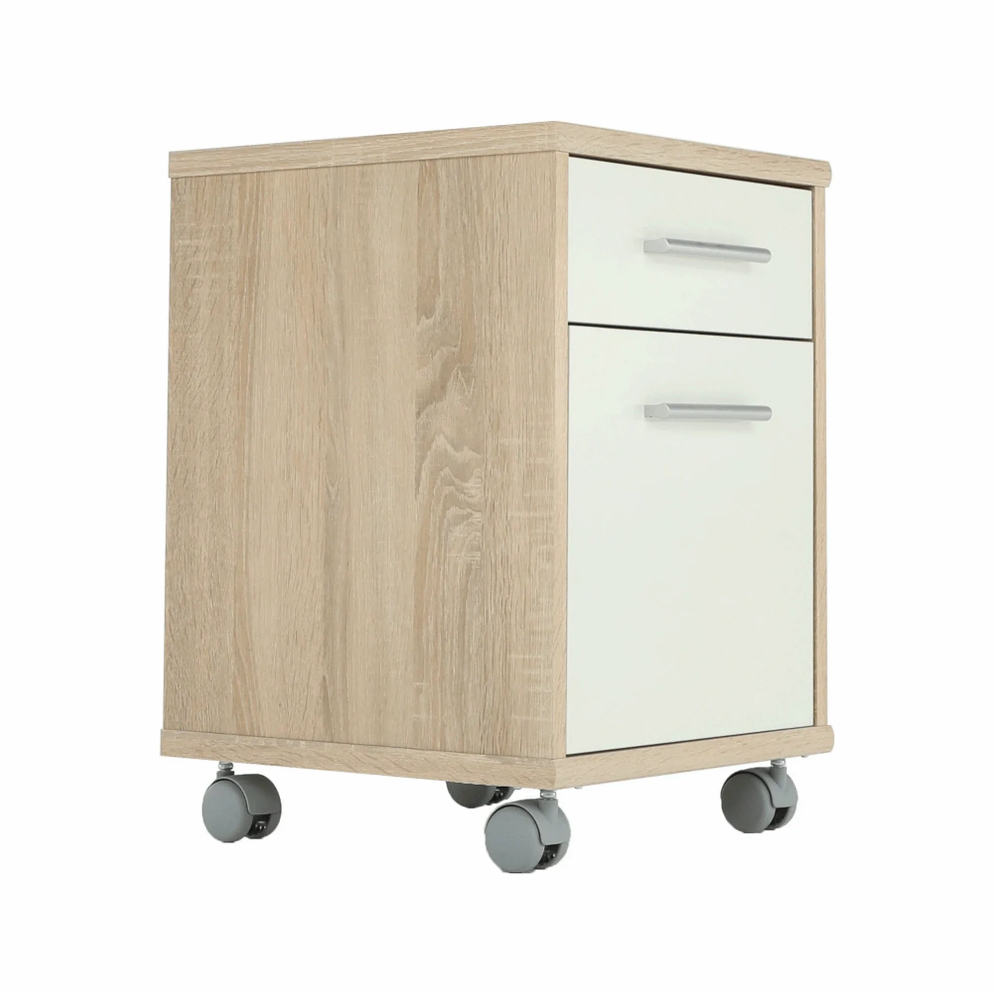 Noptiera JOHAN 2 NEW 07, stejar sonoma/alb, DTD laminat, 39x41x55 cm