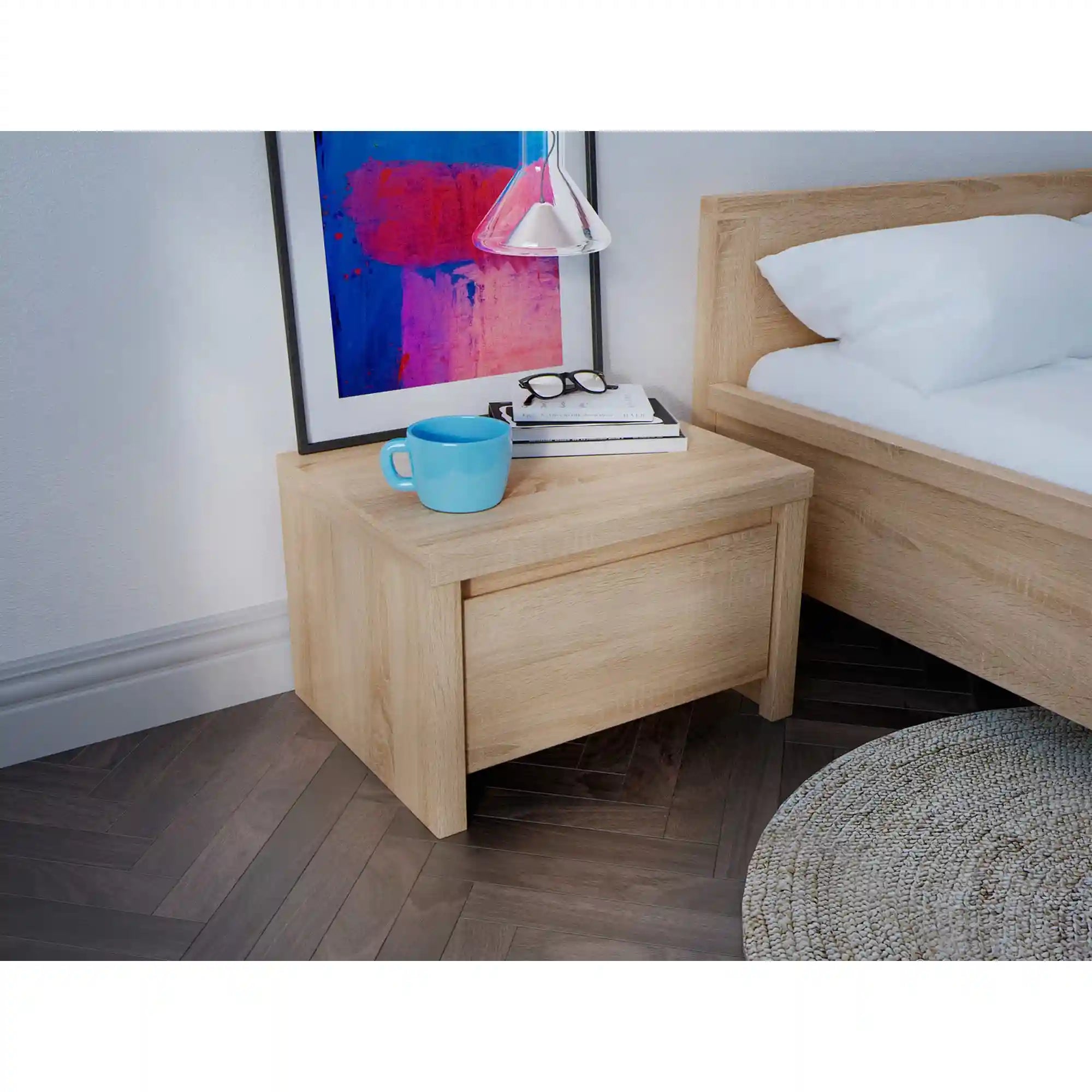 Noptiera KASPIAN, stejar sonoma, PAL, 51x41x34 cm