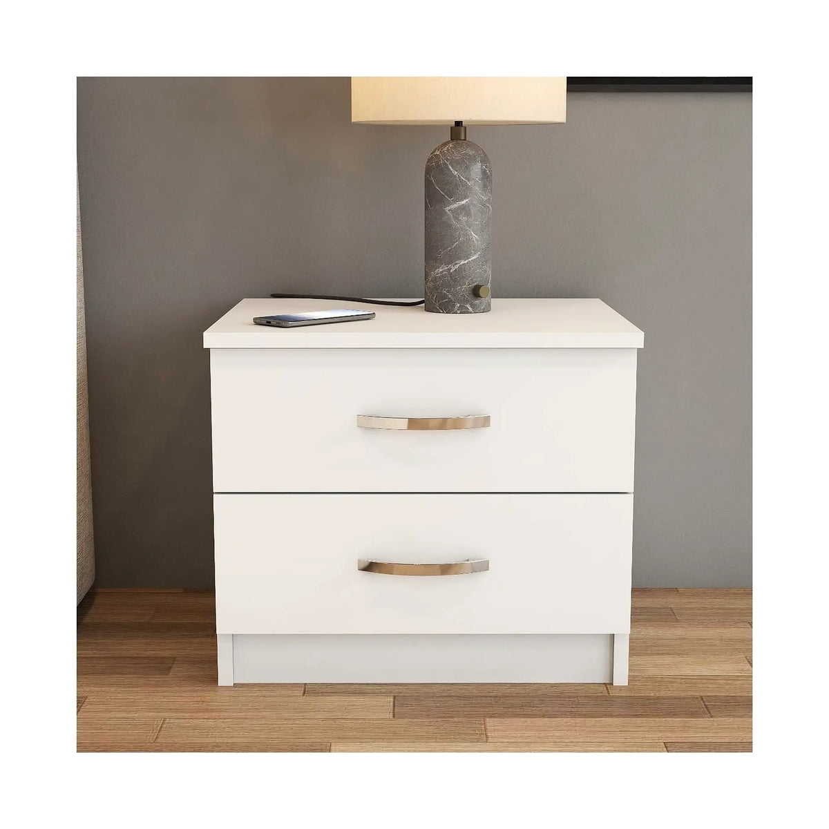 Noptiera KMD0201, alb, PAL, 52x45x45 cm