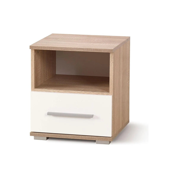 Noptiera LIMA SN1, stejar sonoma/alb, PAL, 39x40x44 cm