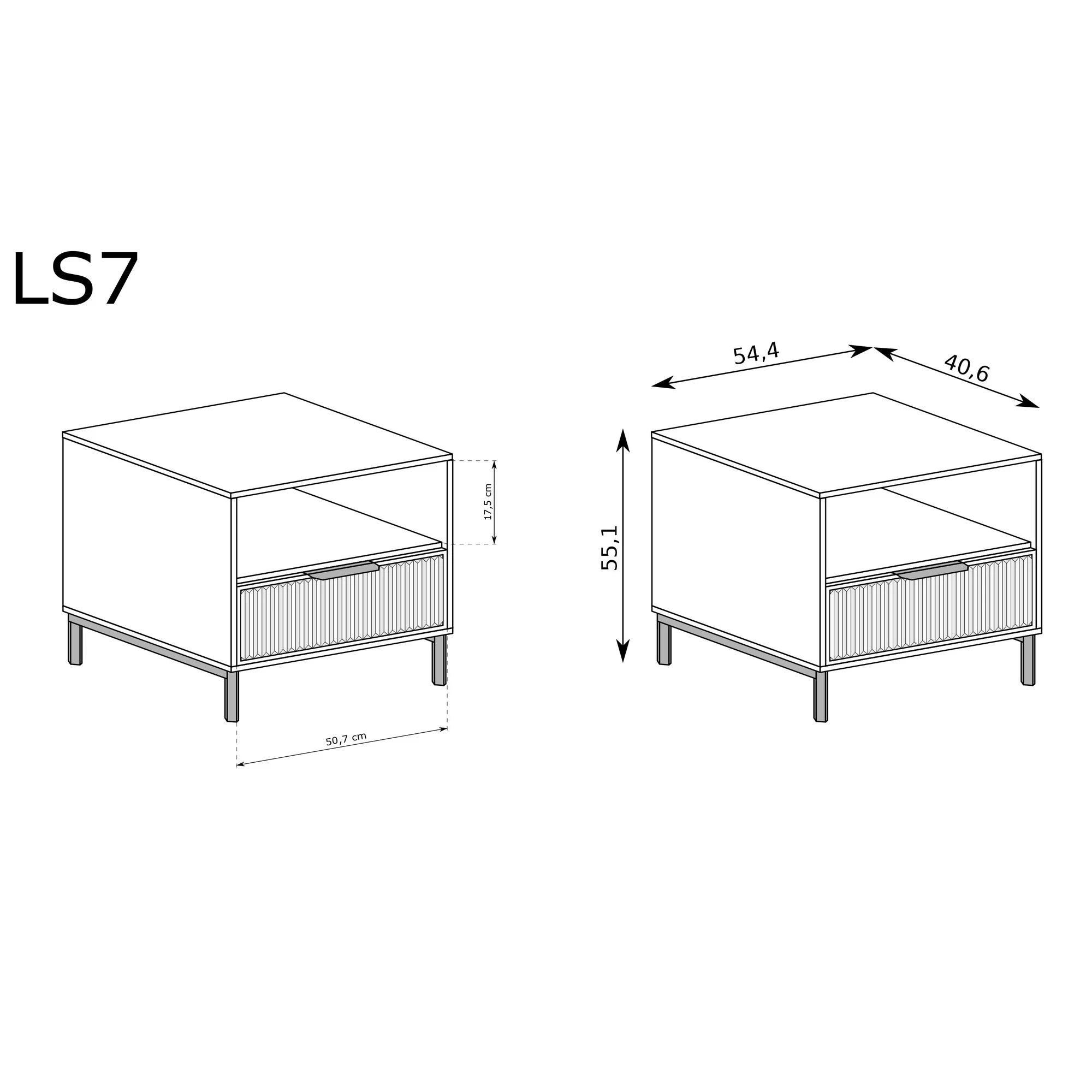 Noptiera LINKASTYLE LS7, casmir, PAL, 54.5x40.6x54.5 cm