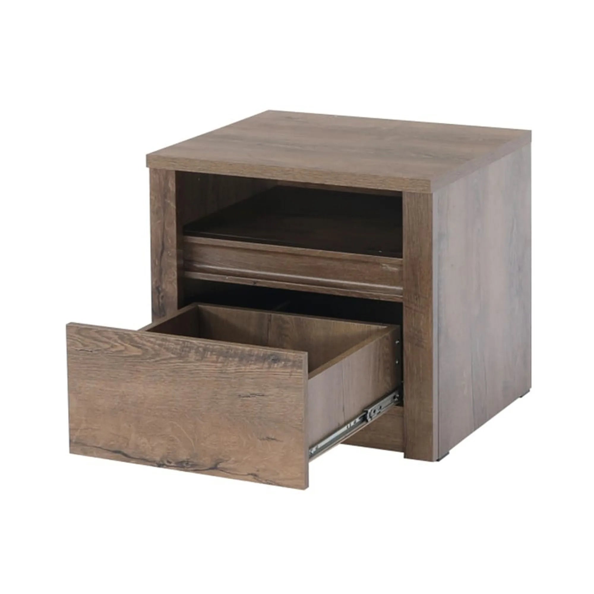 Noptiera MONTANA SN, stejar lefkas inchis, PAL melaminat, 50x43x46 cm