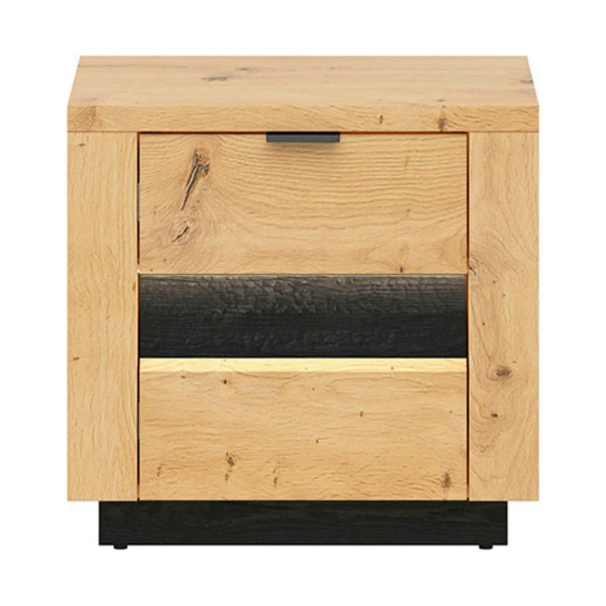 Noptiera OSTIA, stejar artisan/negru, PAL, 54x42x52 cm