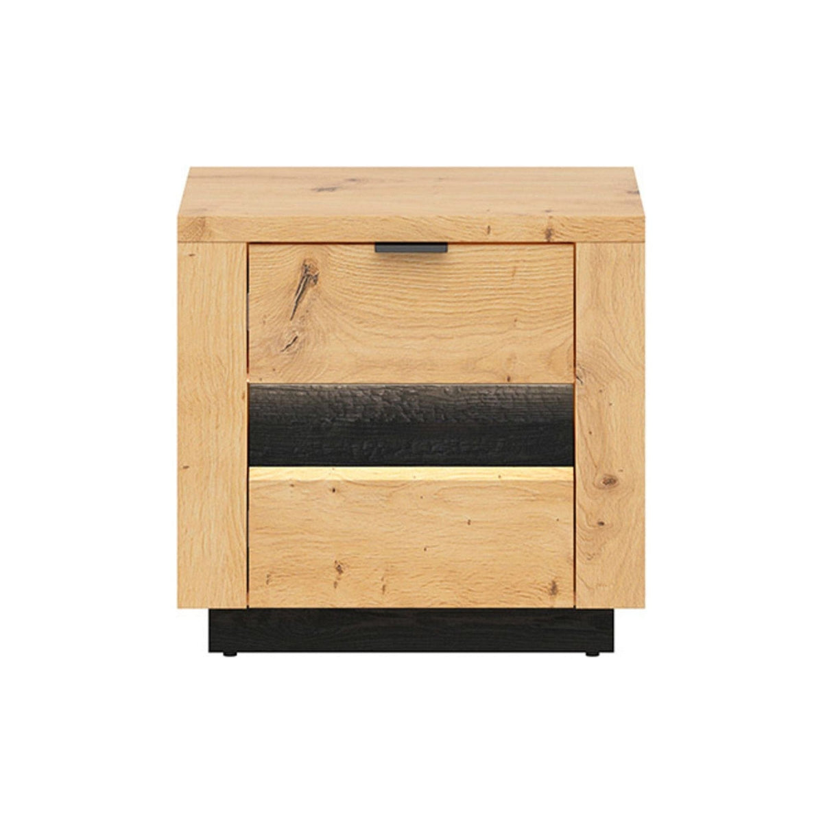 Noptiera OSTIA, stejar artisan/negru, PAL, 54x42x52 cm