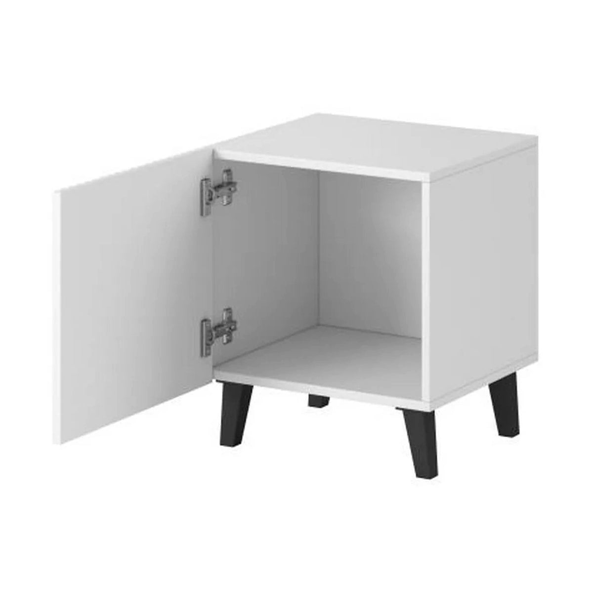 Noptiera PAFOS, alb/negru, PAL/plastic, 45x40x51 cm