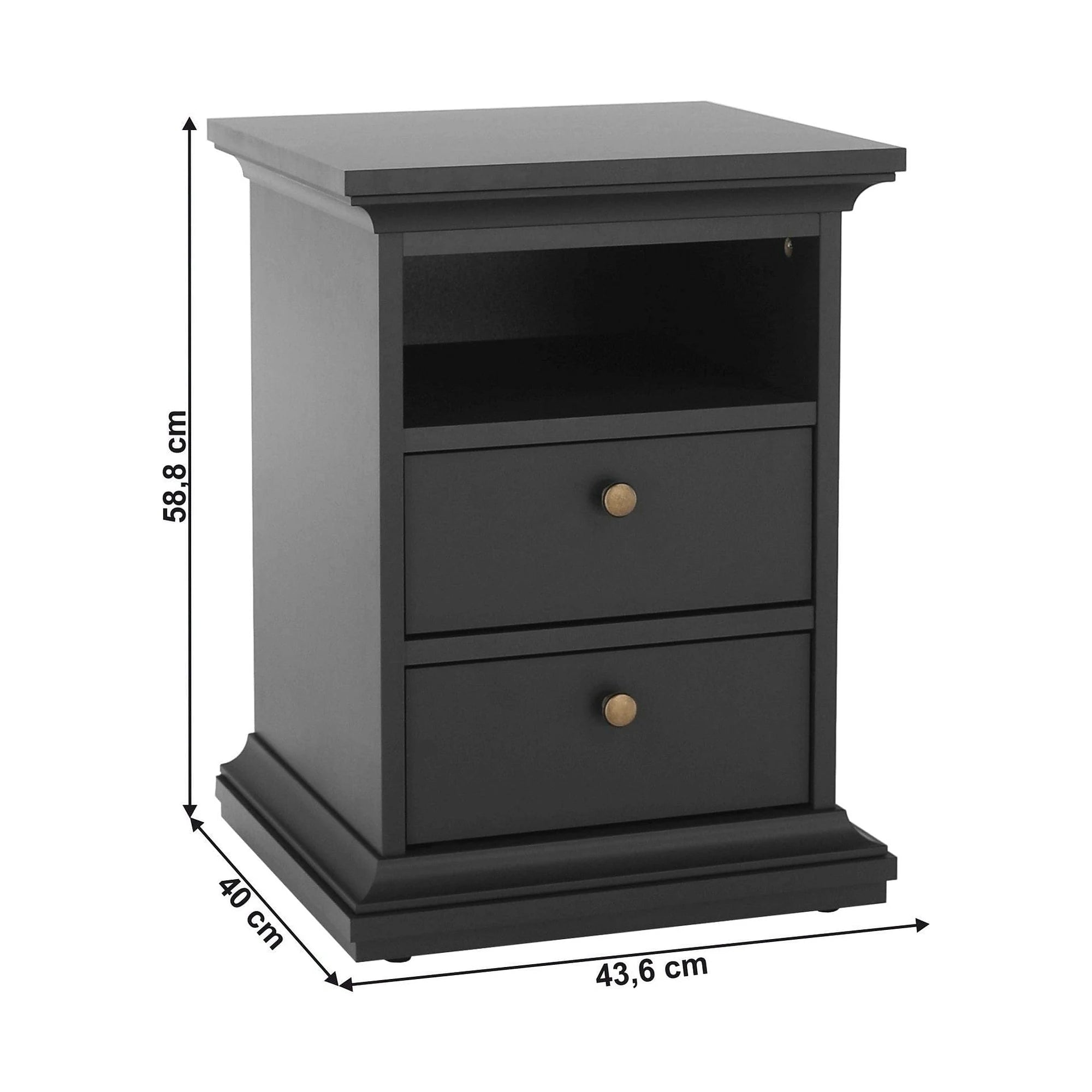 Noptiera PARIS 70302, gri antracit, DTD laminat, 44x40x59 cm