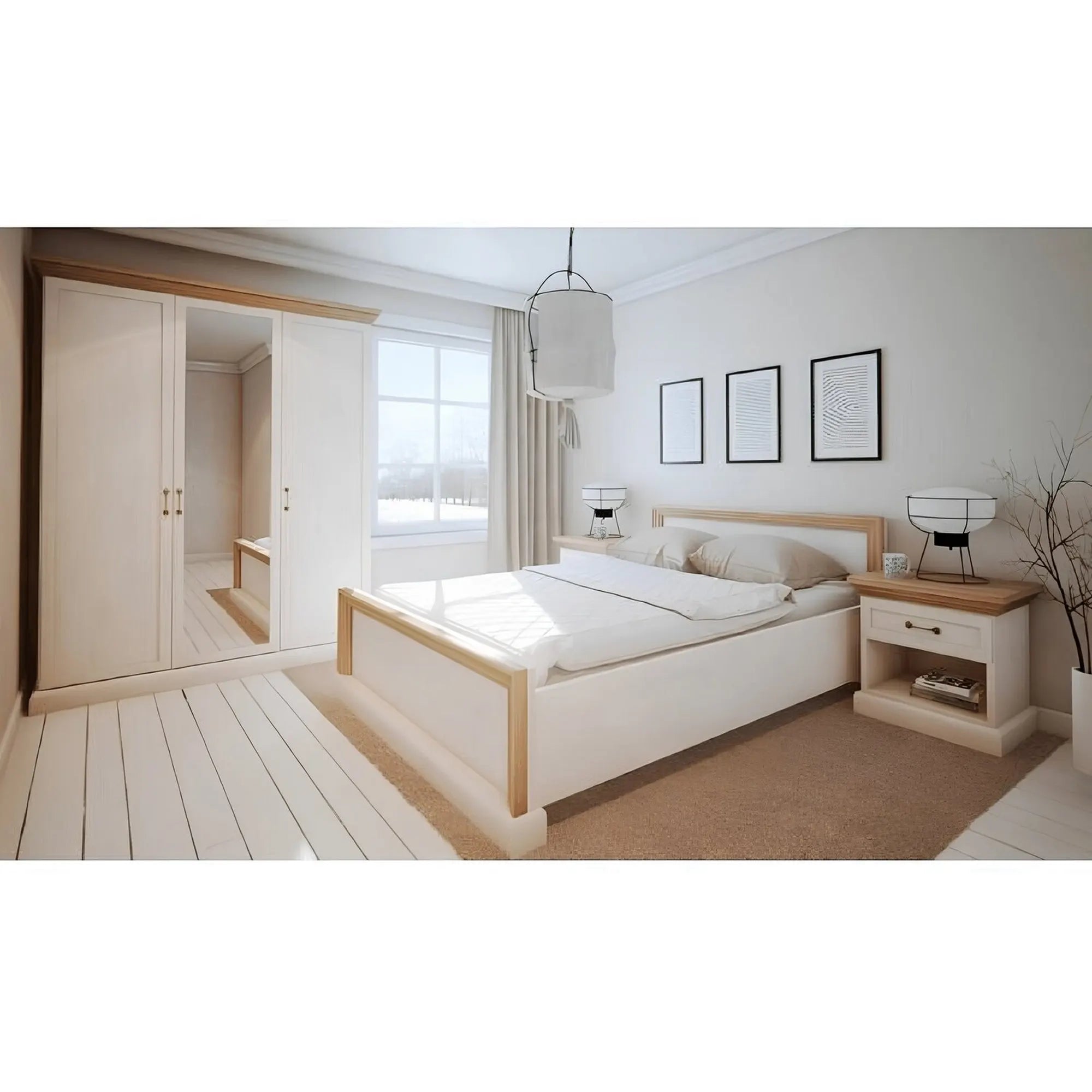 Noptiera ROYAL SN, pin nordic/stejar salbatic, PAL melaminat, 57x40x50 cm