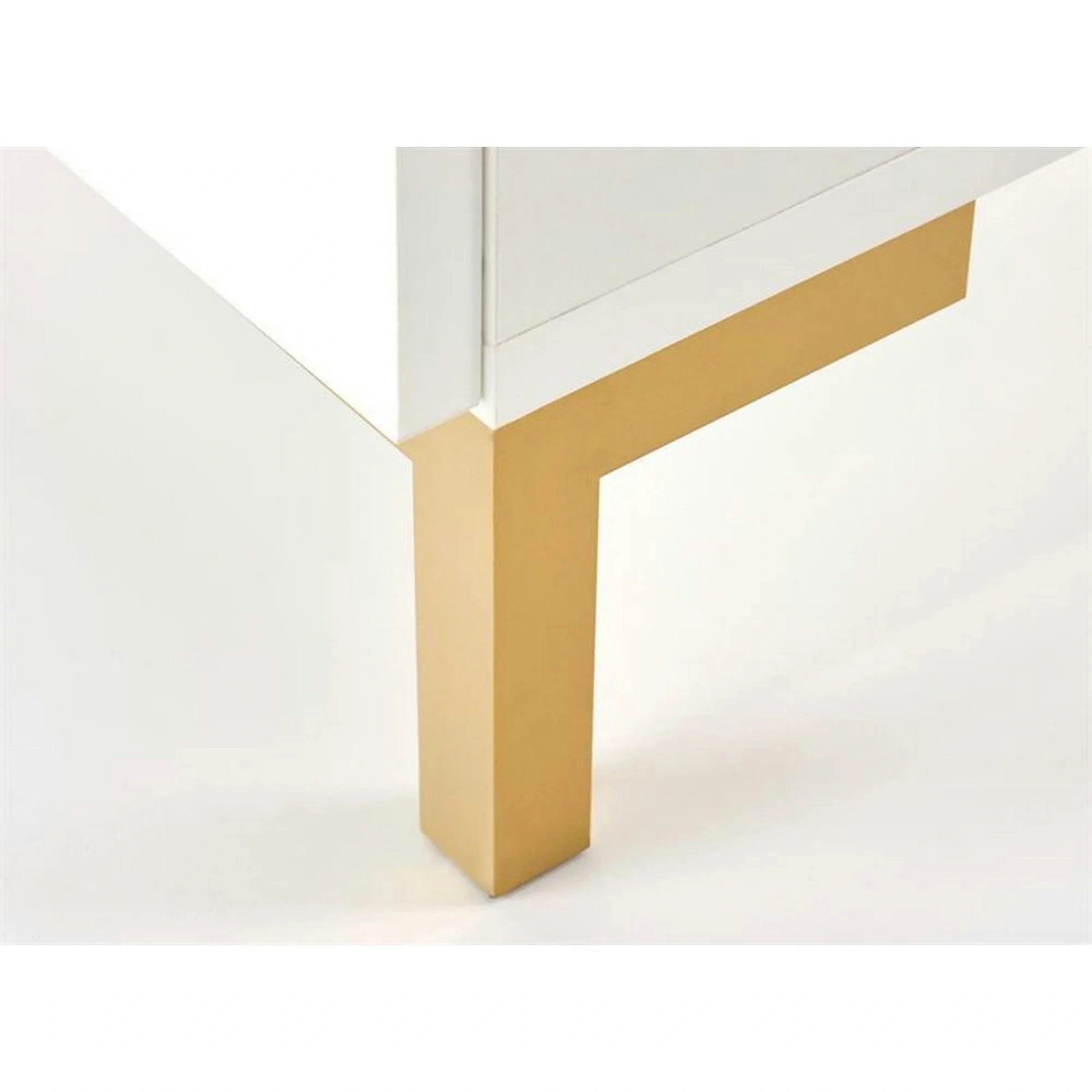 Noptiera SILVIA, alb/auriu, PAL laminat/polipropilena, 40x40x52 cm