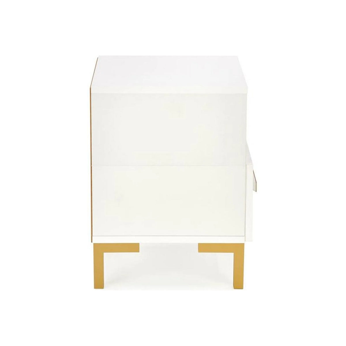 Noptiera SILVIA, alb/auriu, PAL laminat/polipropilena, 40x40x52 cm