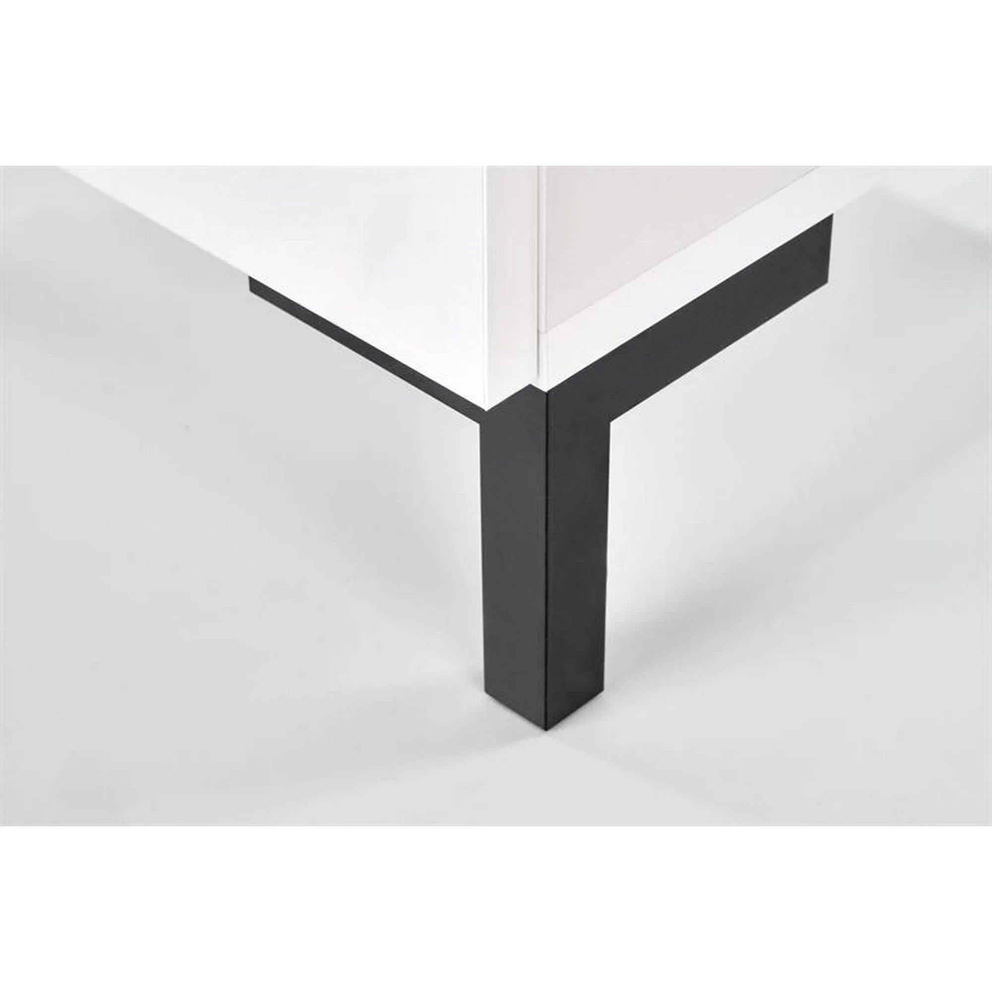 Noptiera SILVIA, alb/negru, PAL, 40x40x52 cm