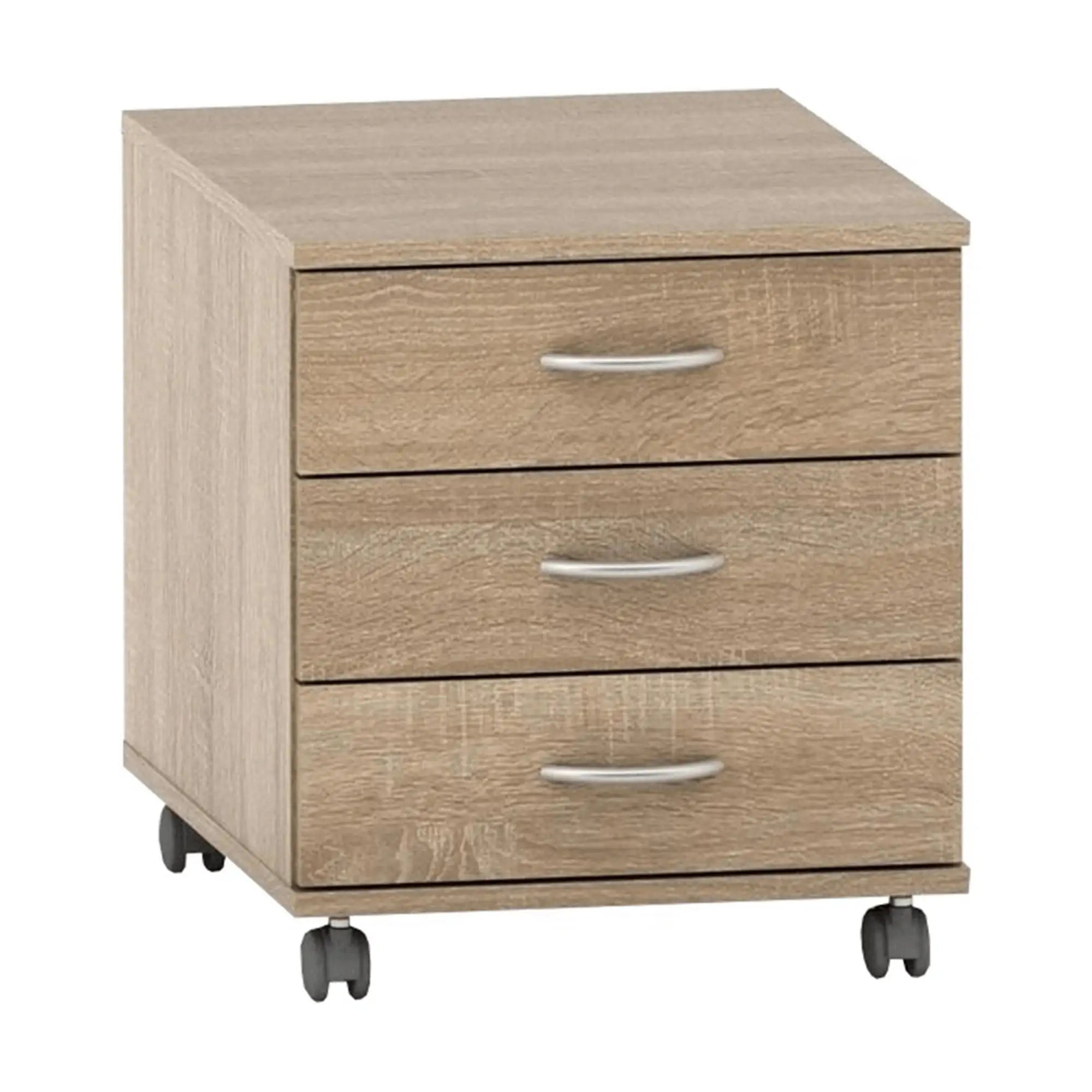 Noptiera TEMPO ASISTENT NEW 016, stejar sonoma, PAL melaminat, cu 3 sertare, 43x56x48 cm