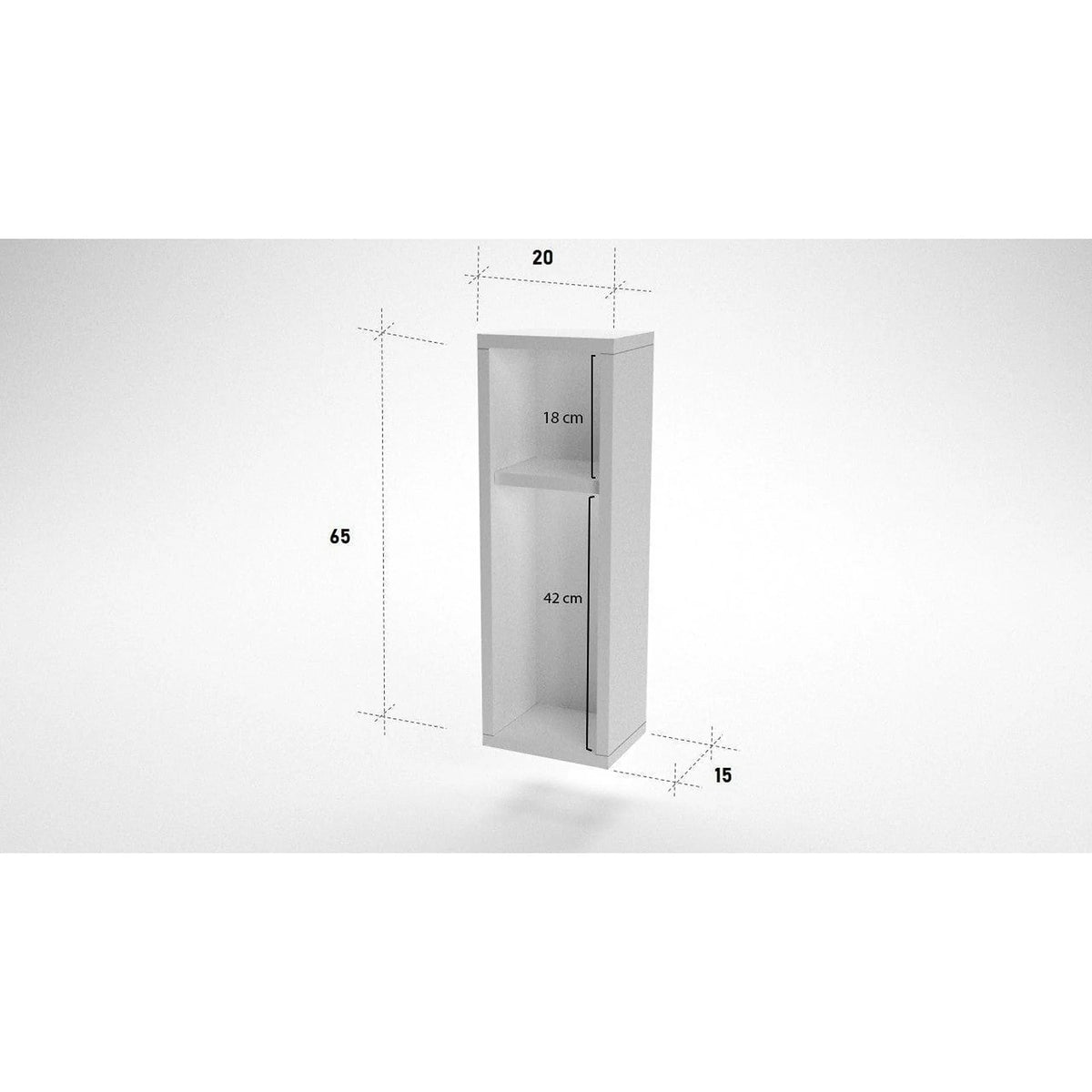 Noptiera Turra, alb, PAL melaminat, 20x15x65 cm