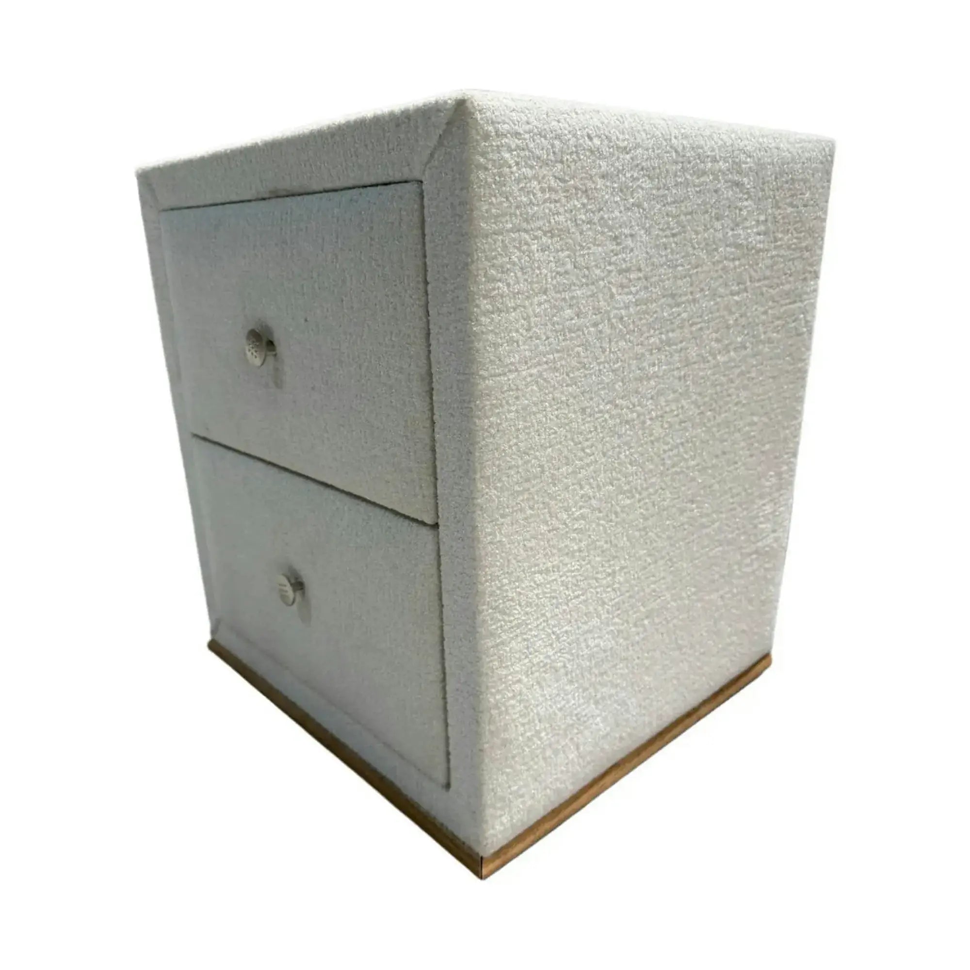 Noptiera VOLO, stofa buclata alb - Artemis 7342, 45x41x50 cm