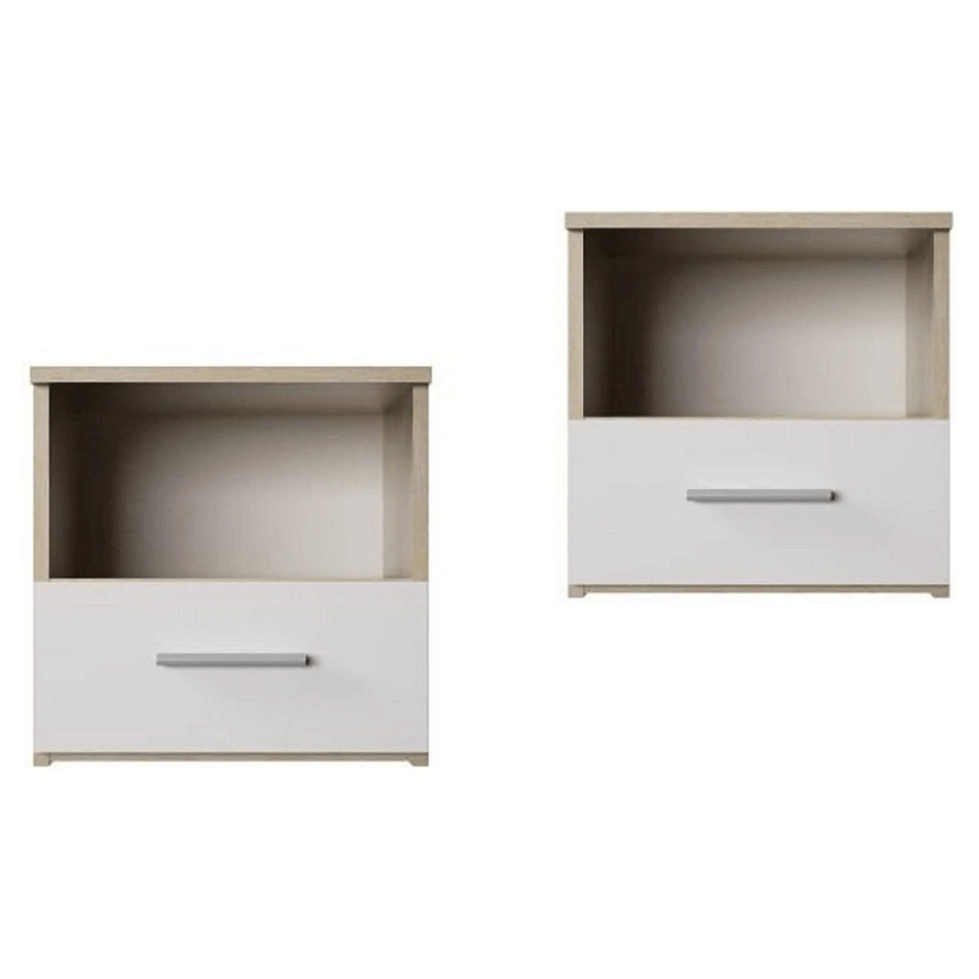 Noptiere GABRIELA, 2 bucati, PAL melaminat, stejar sonoma/alb, 42x38x40 cm