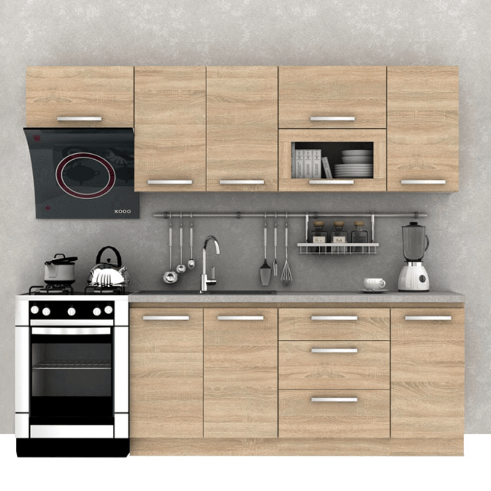 Set bucatarie NOVA PLUS, stejar sonoma, 240 cm