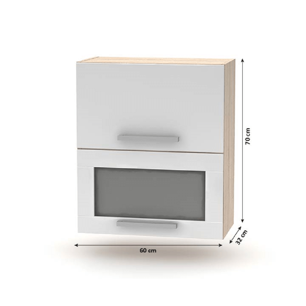 Set bucatarie NOVA PLUS, stejar sonoma/alb, PAL, 240 cm