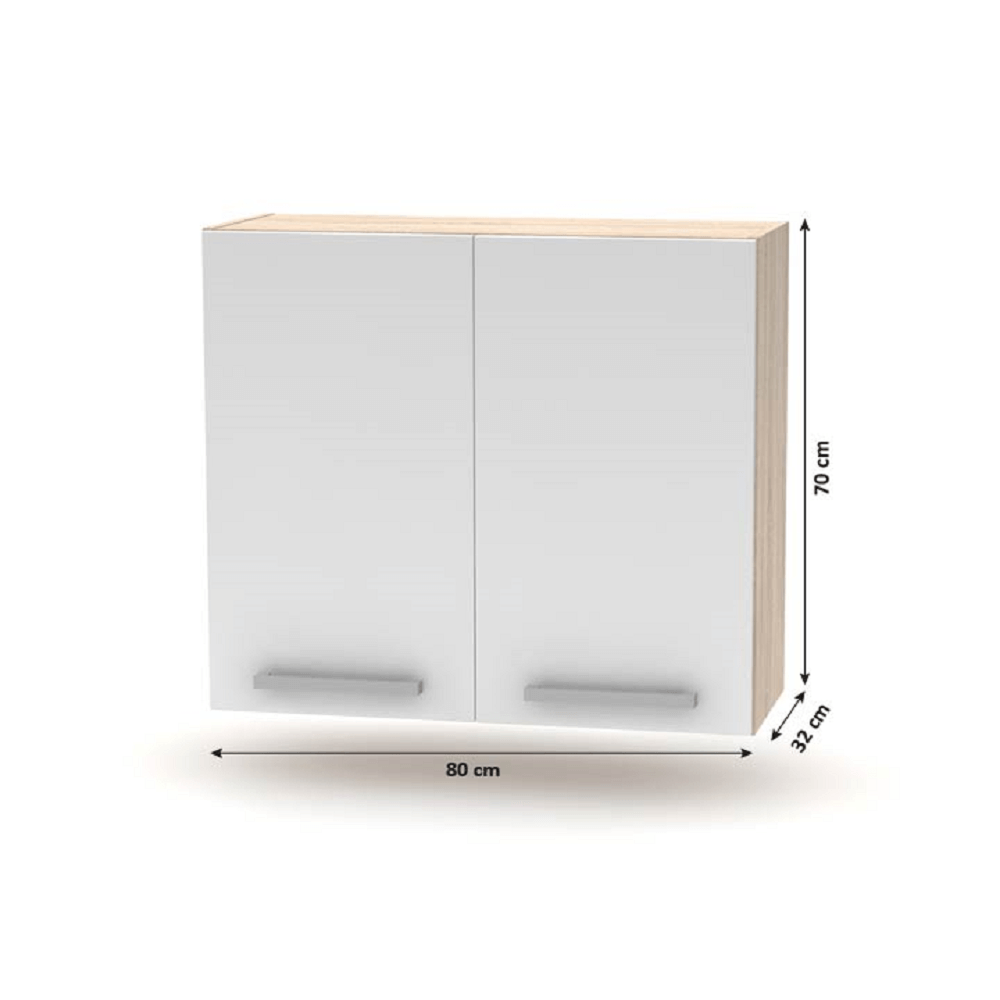 Set bucatarie NOVA PLUS, stejar sonoma/alb, PAL, 240 cm