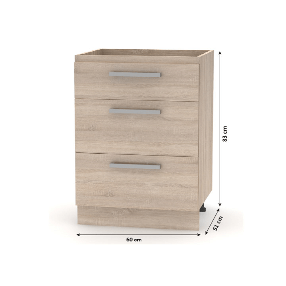 Set bucatarie NOVA PLUS, stejar sonoma/alb, PAL, 240 cm