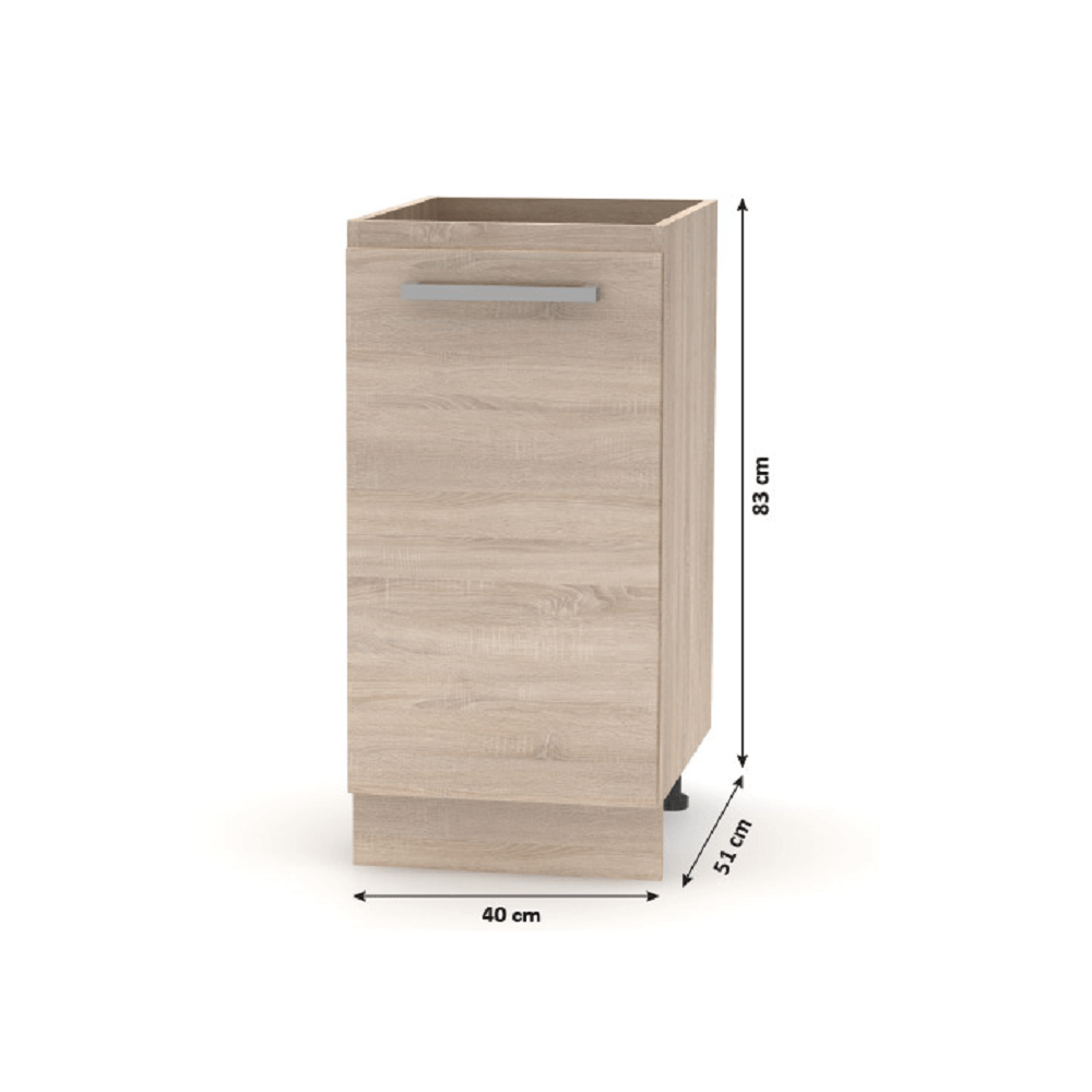 Set bucatarie NOVA PLUS, stejar sonoma/alb, PAL, 240 cm