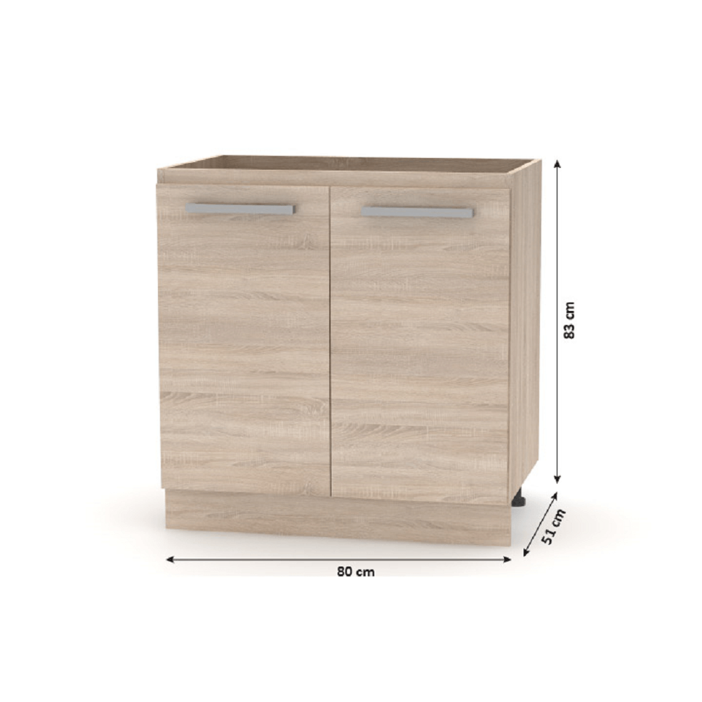 Set bucatarie NOVA PLUS, stejar sonoma/alb, PAL, 240 cm