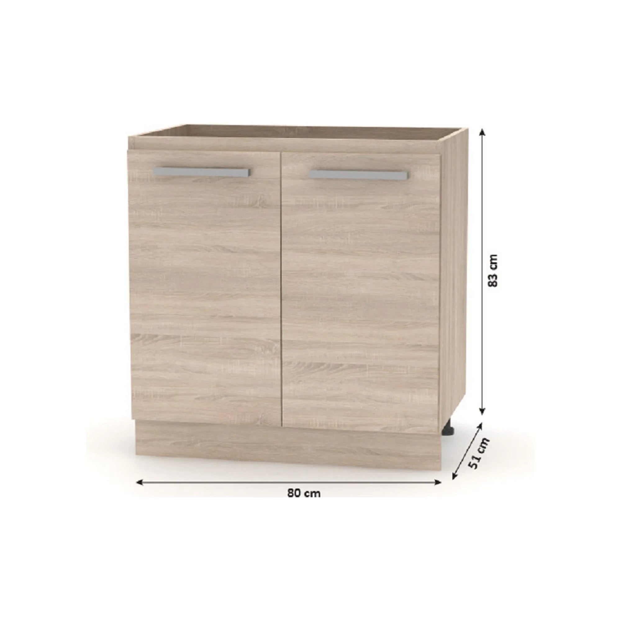 Set bucatarie NOVA PLUS, stejar sonoma/alb, PAL, 240 cm