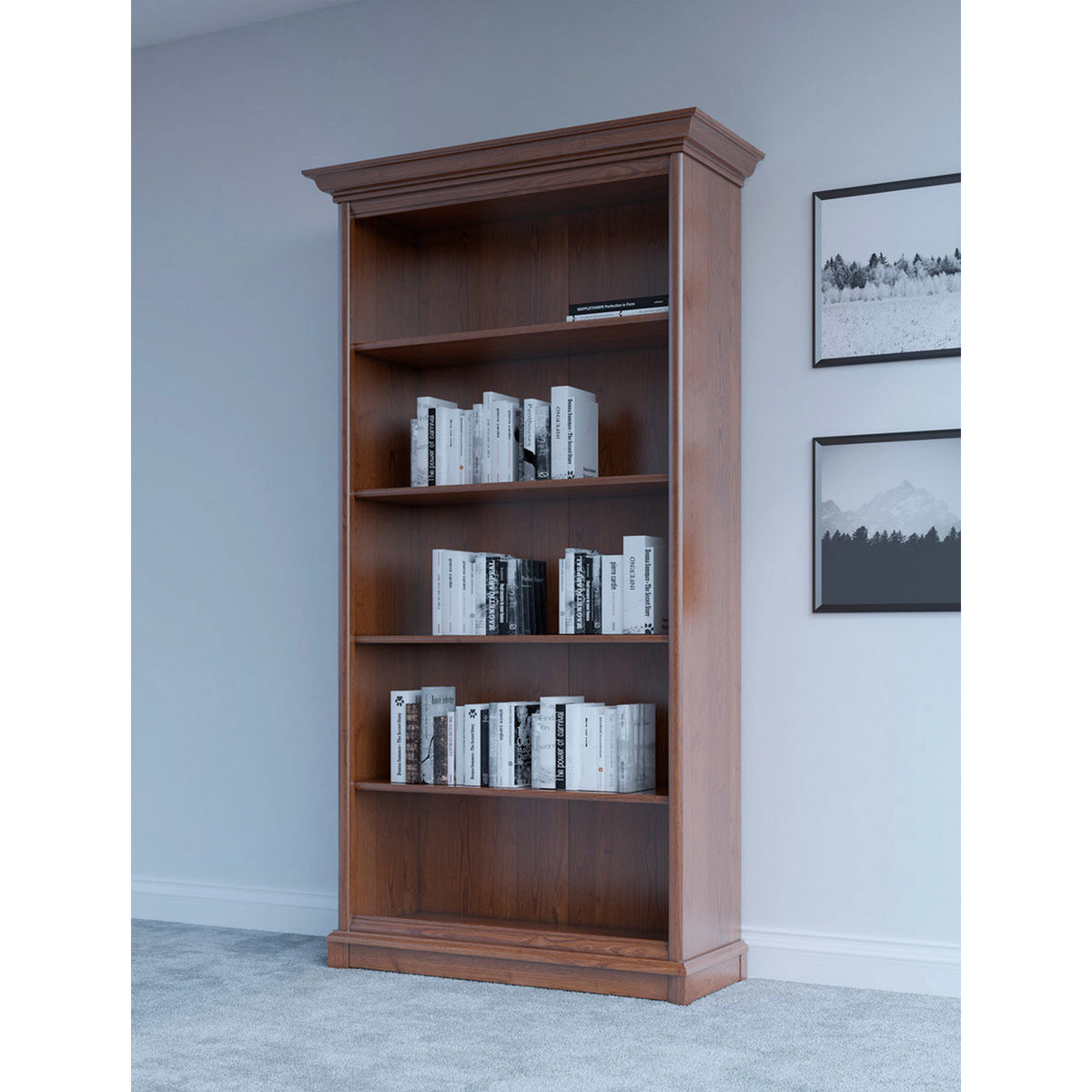 Biblioteca clasica living KENT, castan, PAL, 110x43x205 cm