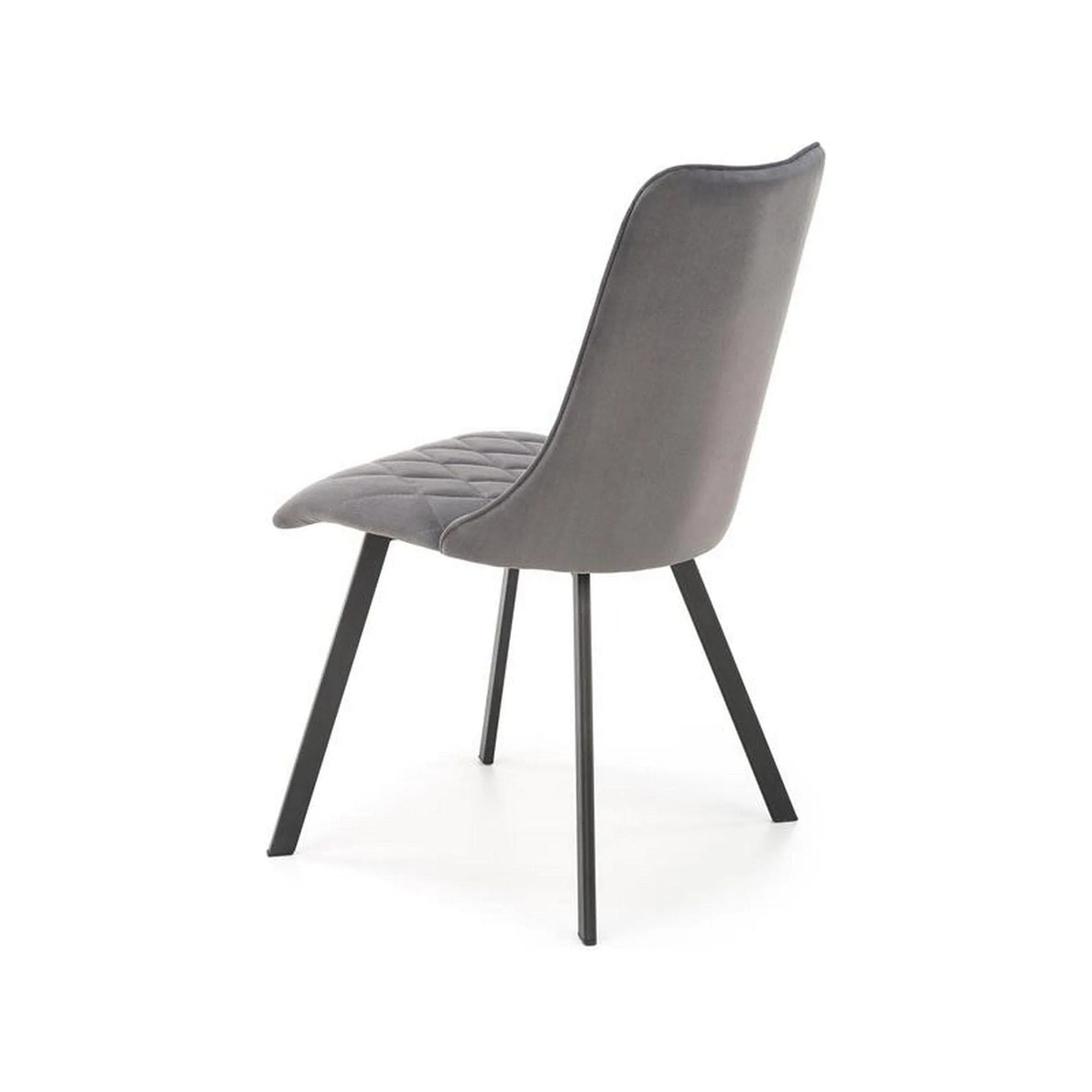 Scaun K450, gri/negru, stofa catifelata/metal, 44x58x85 cm