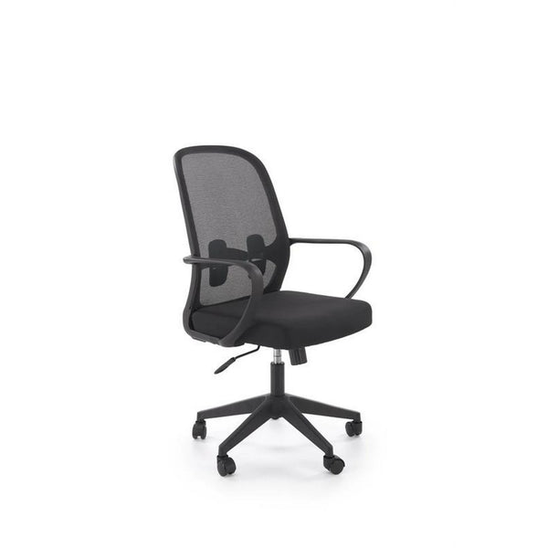 Scaun birou ORCANO, negru, stofa clasica/plastic, 62x65x101/111 cm