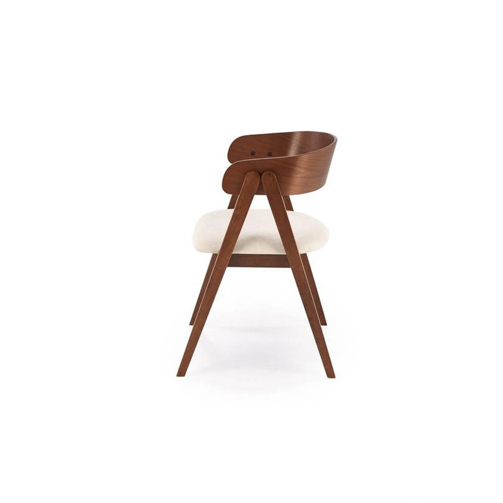 Scaun K562, bej deschis/nuc, stofa/lemn, 55x49x75 cm