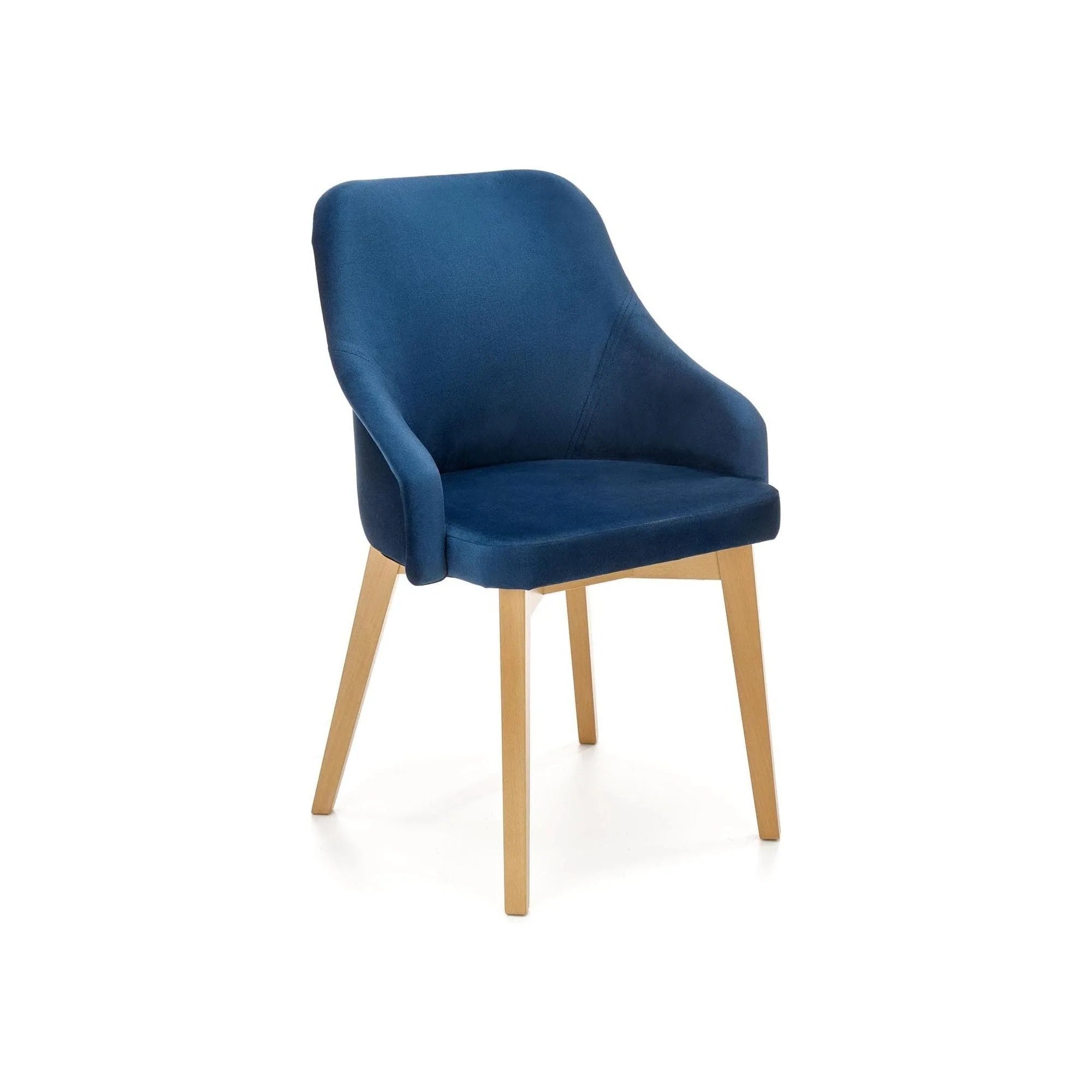 Scaun TOLEDO 2, albastru/stejar, stofa catifelata/lemn de fag 57x56x86 cm