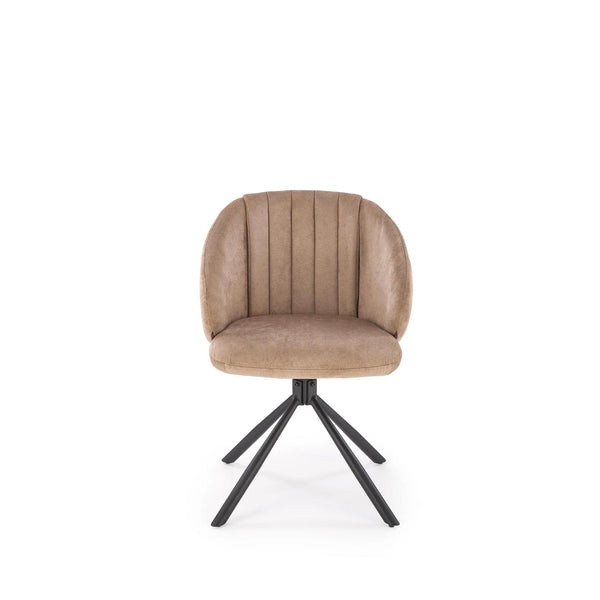 Scaun rotativ K533, cappuccino/negru, stofa clasica/metal, 57x60x80 cm