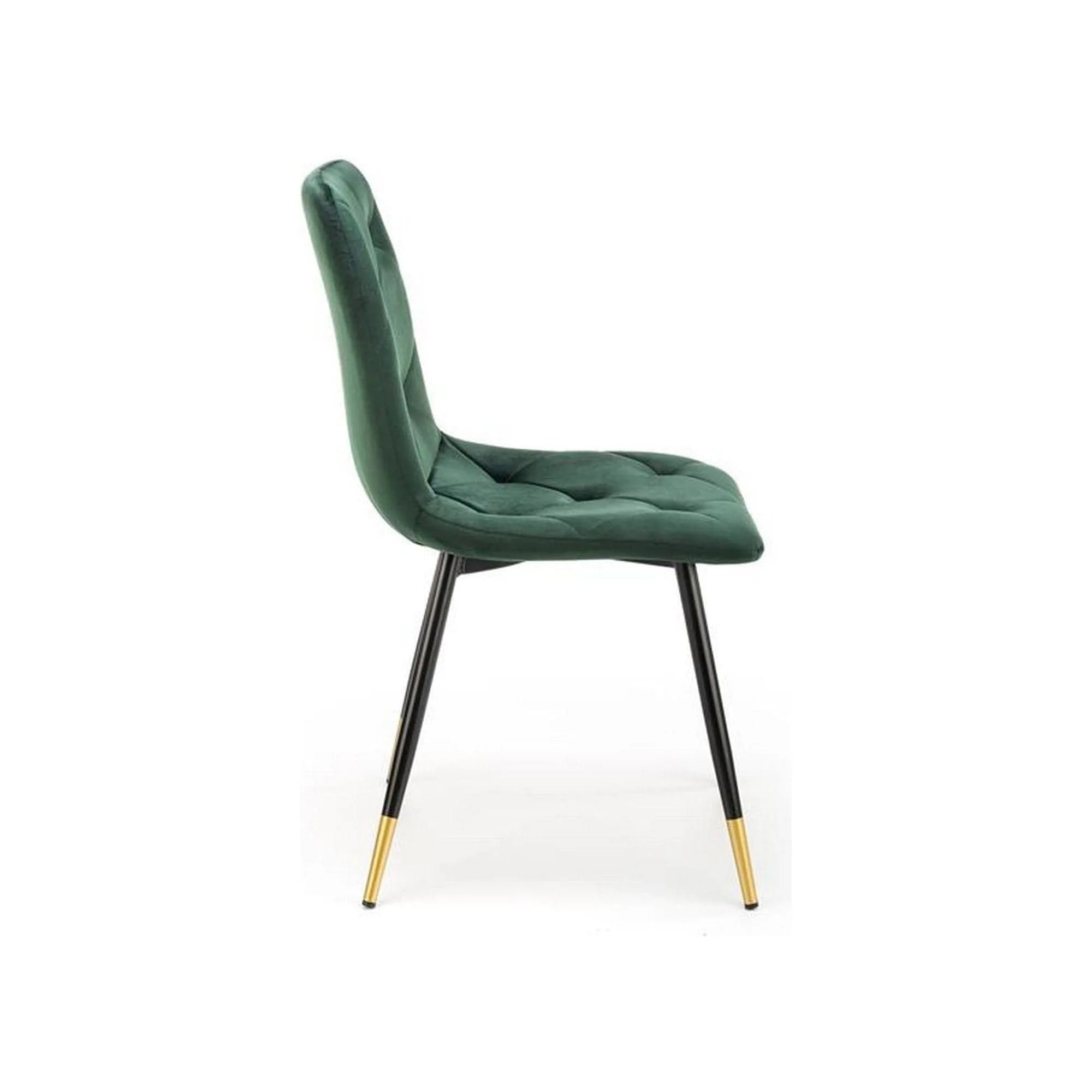 Scaun K438, verde inchis/negru, stofa catifelata/metal, 45x50x86 cm