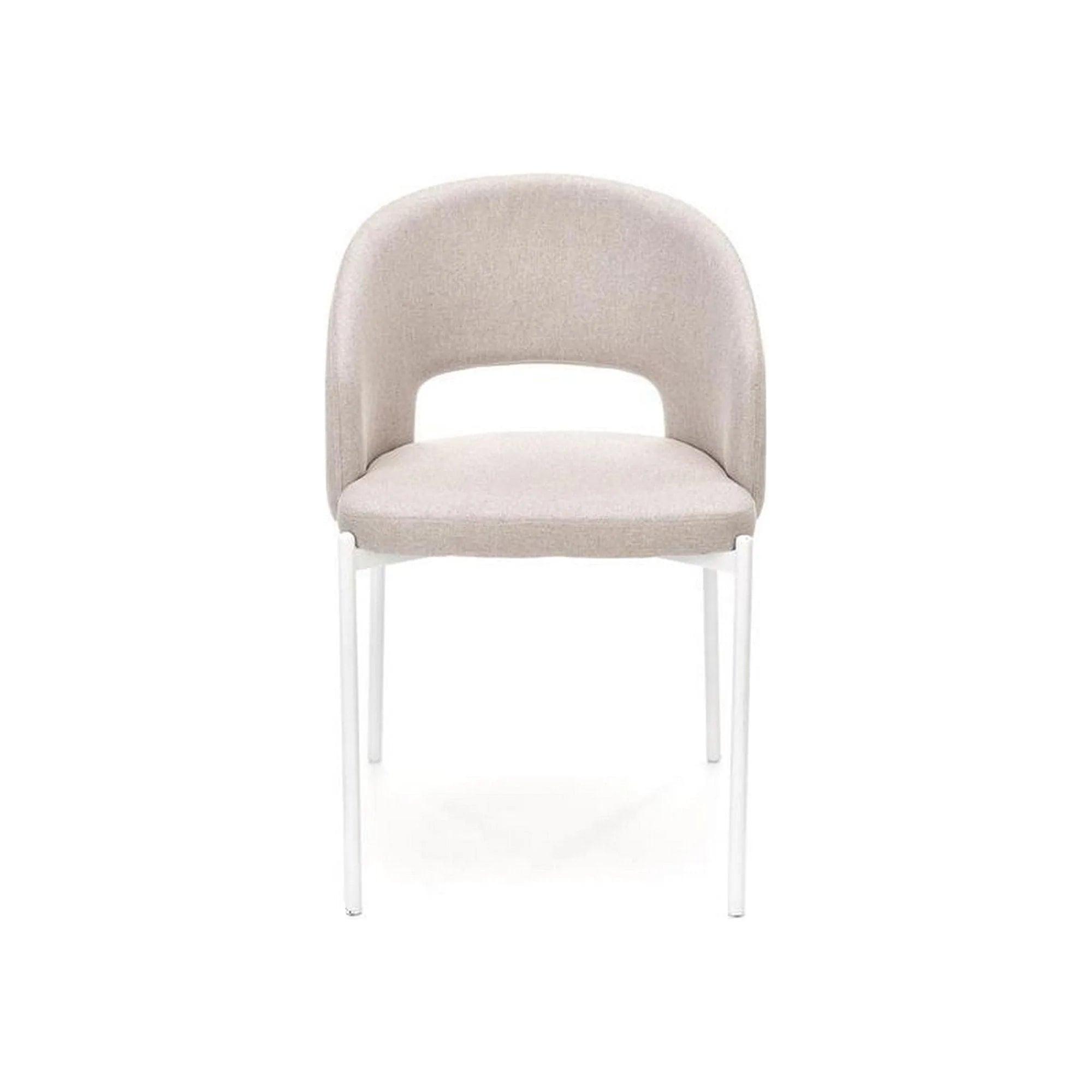 Scaun K486, bej/alb, stofa clasica/metal, 51x57x77 cm