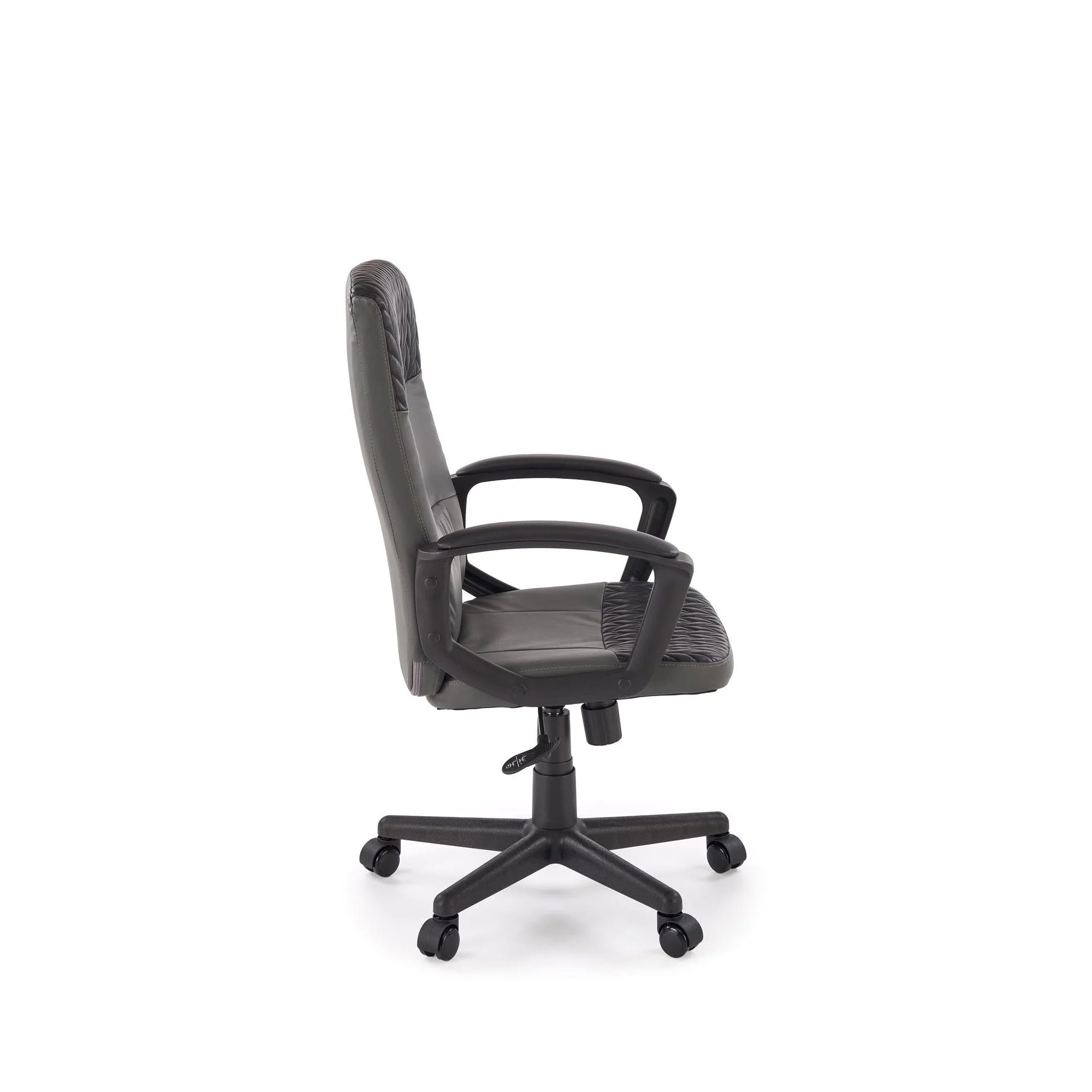 Scaun birou BJORN, negru, piele ecologica, 58x57x100/112 cm