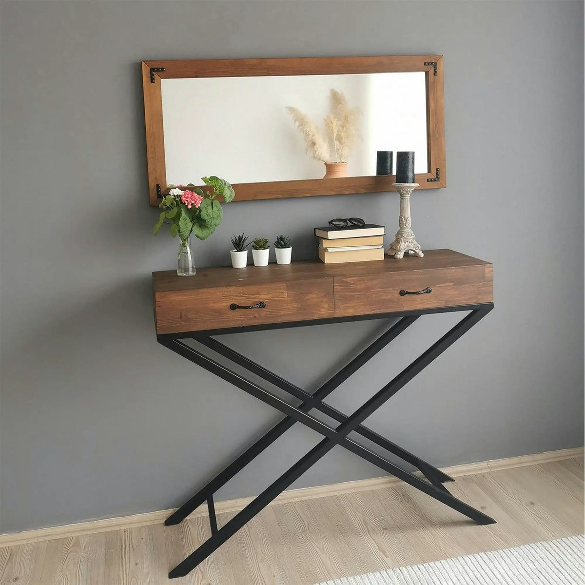 Oglinda 11050CV, nuc, lemn, 110x3x50 cm