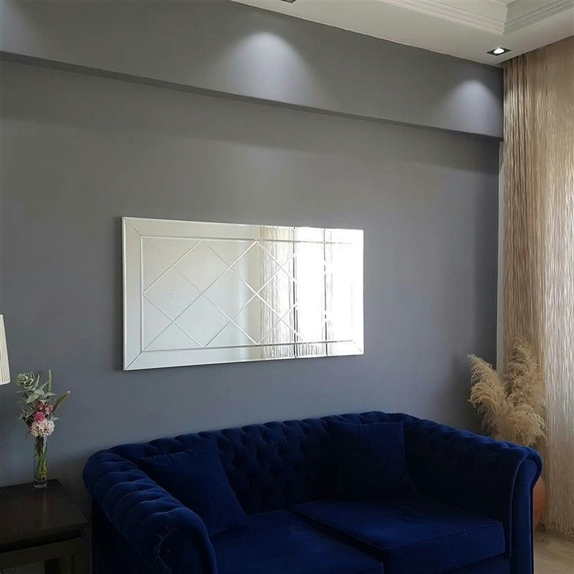 Oglinda A306Y, argintiu, 130x2x65 cm