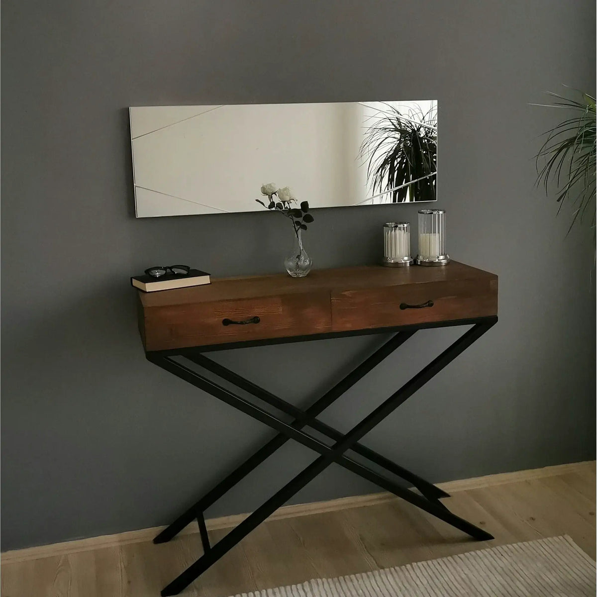 Oglinda A320Y, argintiu, 35x105 cm