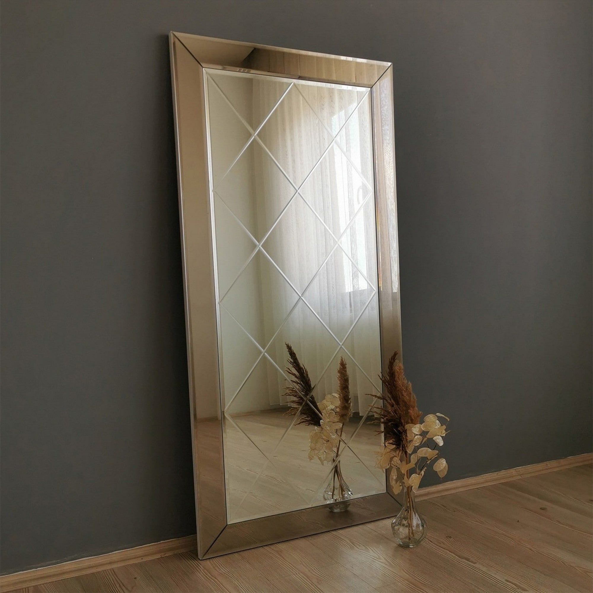 Oglinda A330D, argintiu, 65x2x130 cm