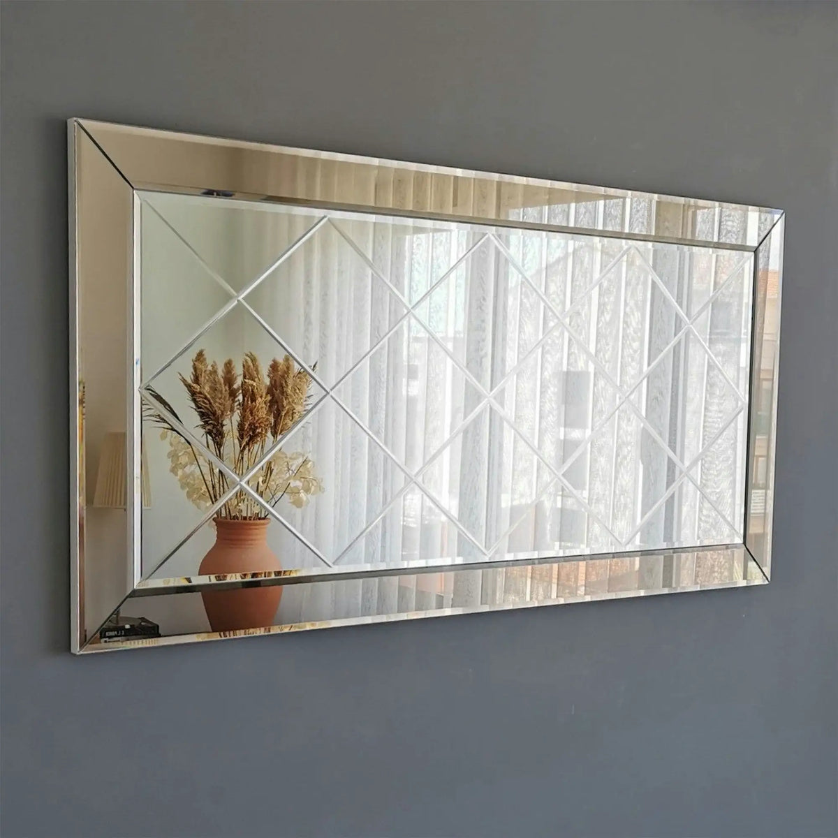 Oglinda A330Y, argintiu, 130x2x65 cm
