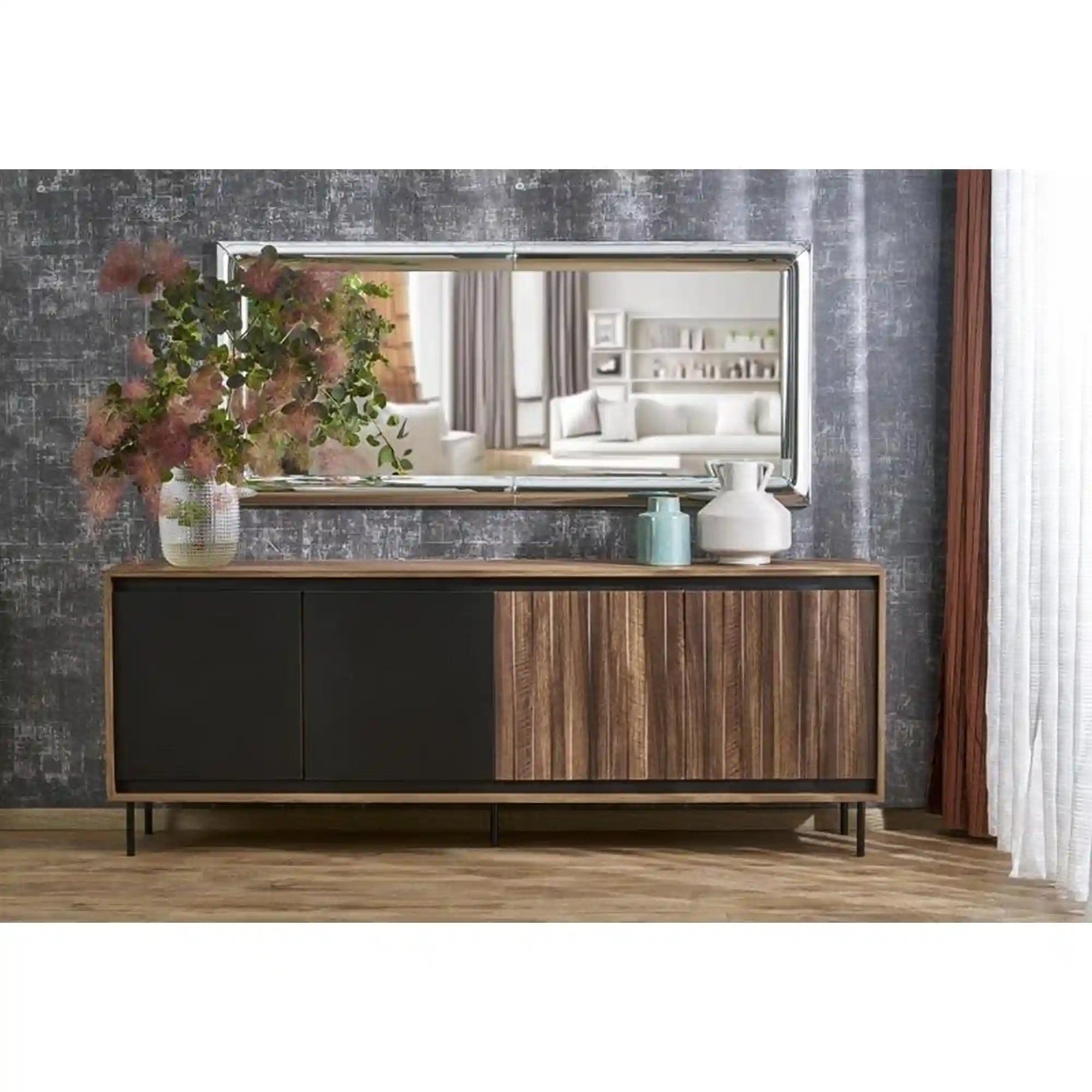 Oglinda ABISSO, argintiu, 72x162 cm