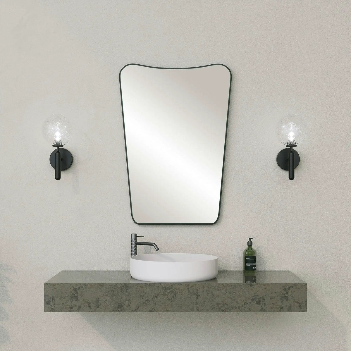 Oglinda de baie 552NOS1220, negru, 50x70 cm